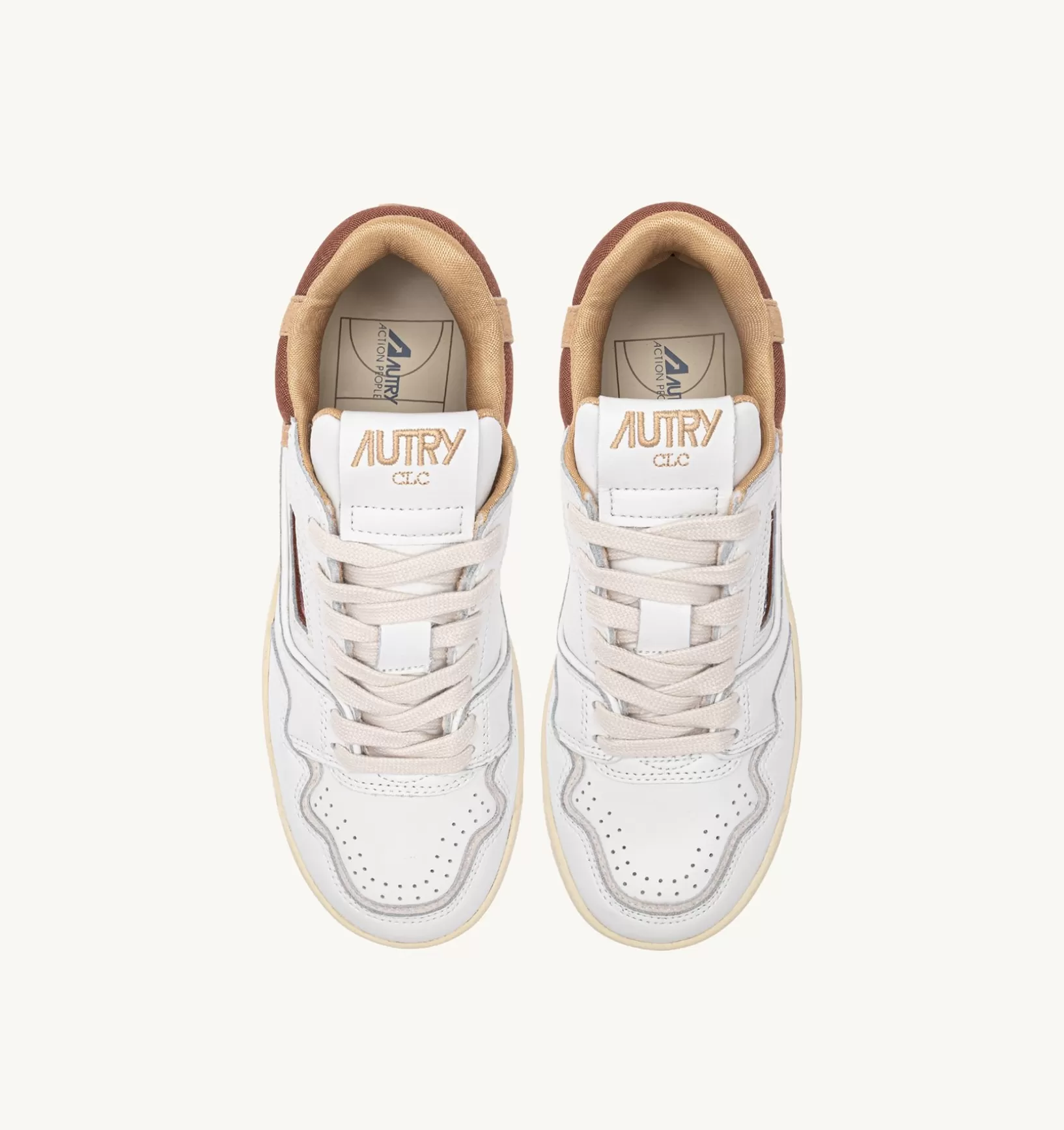 AUTRY Sneakers Clc In Pelle Colore Bianco Beige E Marrone^Donna Clc