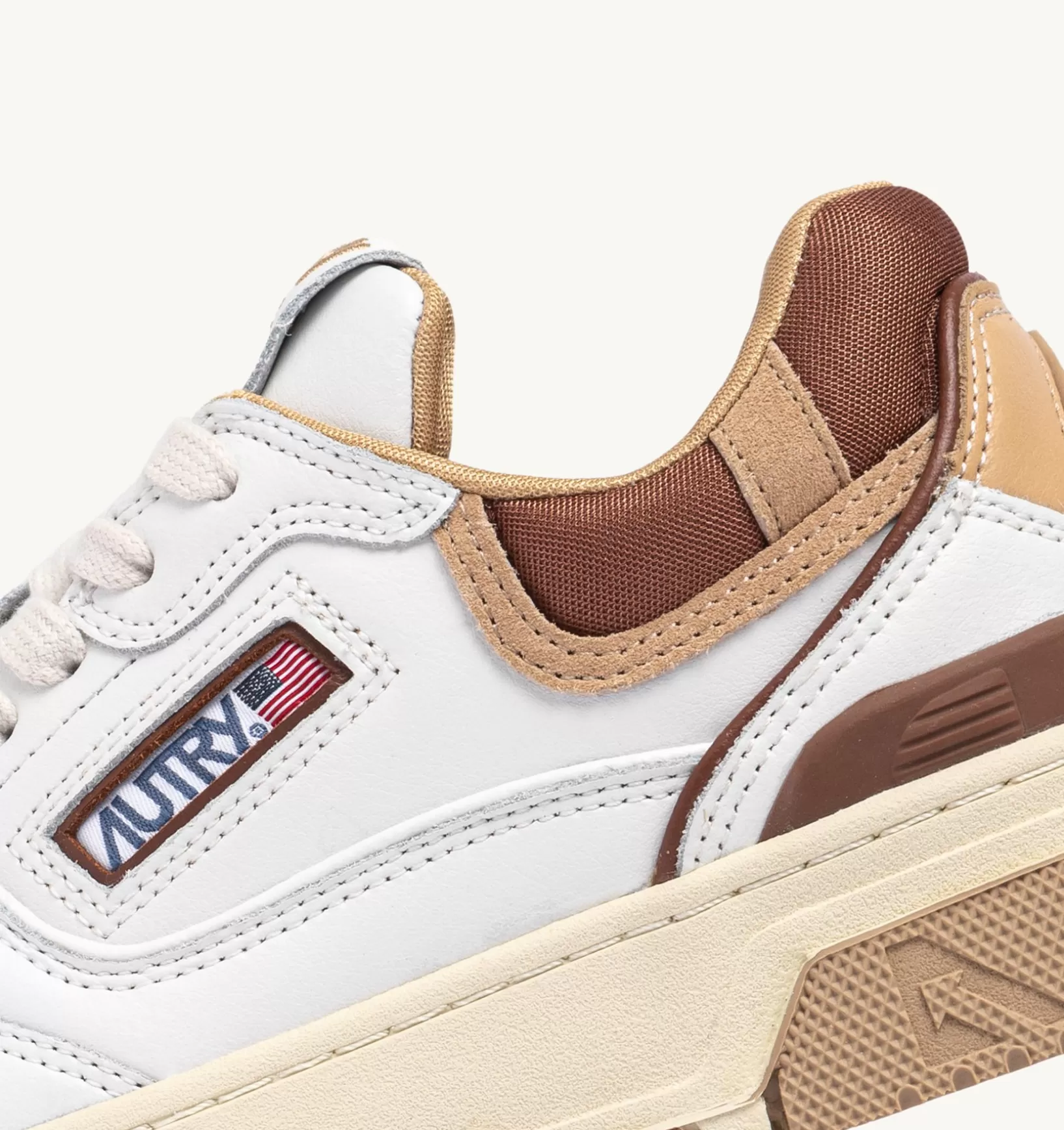 AUTRY Sneakers Clc In Pelle Colore Bianco Beige E Marrone^Donna Clc