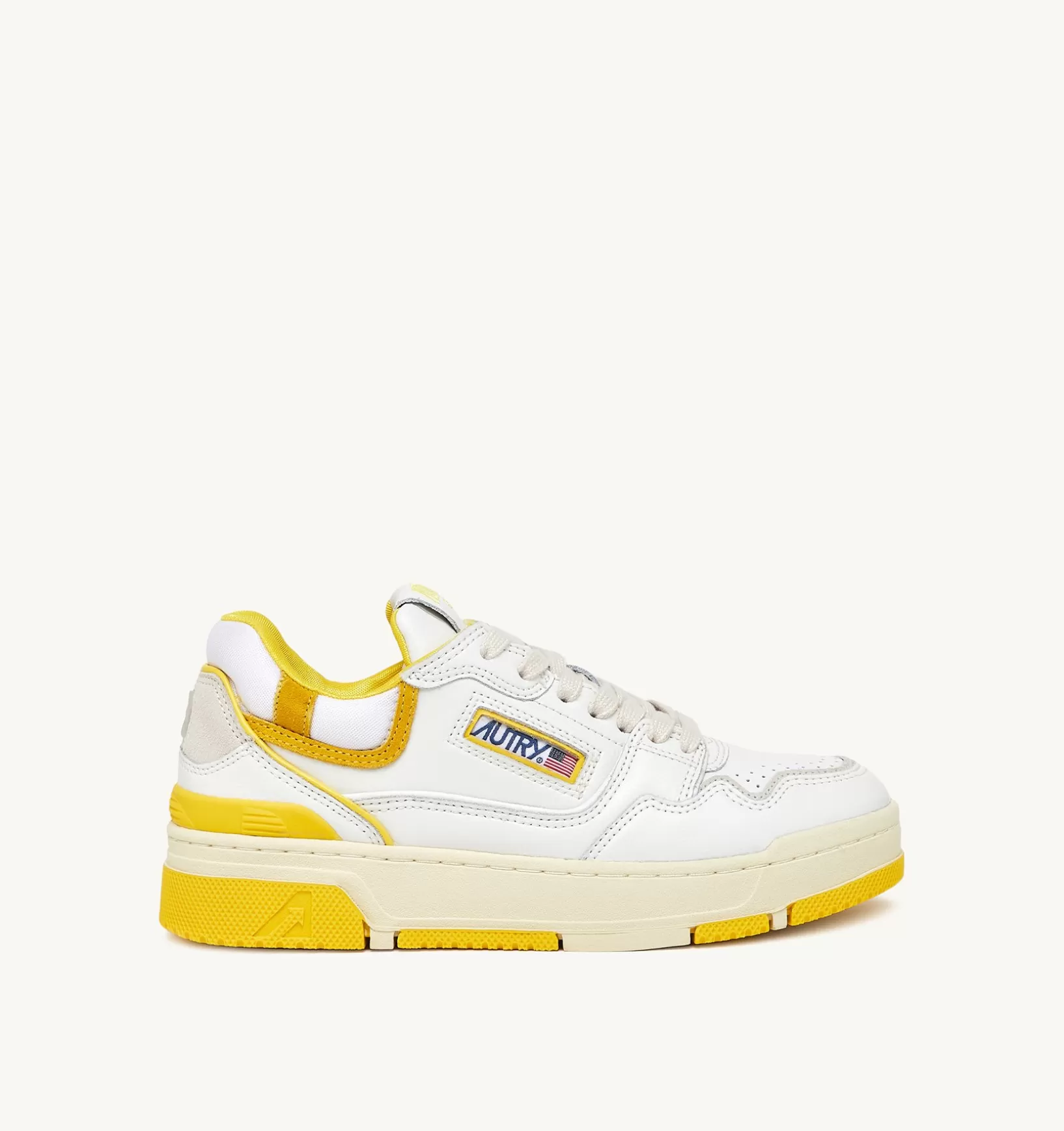 AUTRY Sneakers Clc In Pelle Colore Bianco E Giallo^Donna Clc