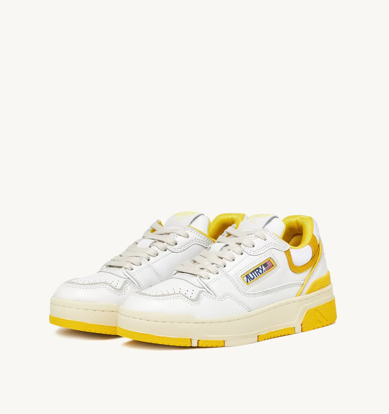 AUTRY Sneakers Clc In Pelle Colore Bianco E Giallo^Donna Clc