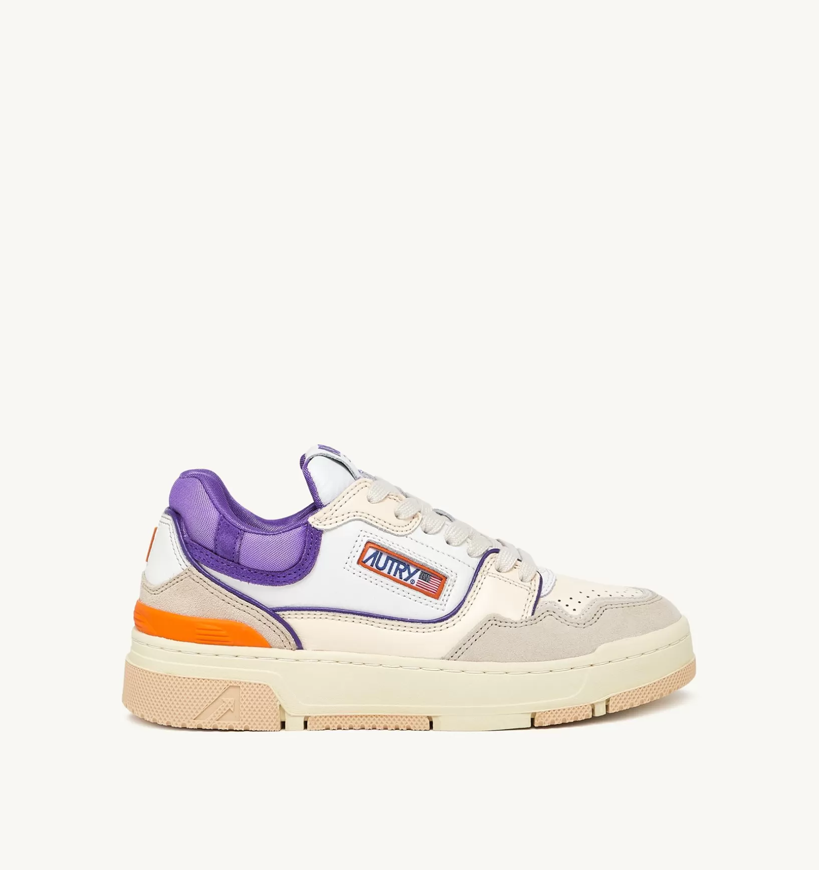 AUTRY Sneakers Clc In Pelle Colore Bianco Viola E Suede Beige^Donna Clc