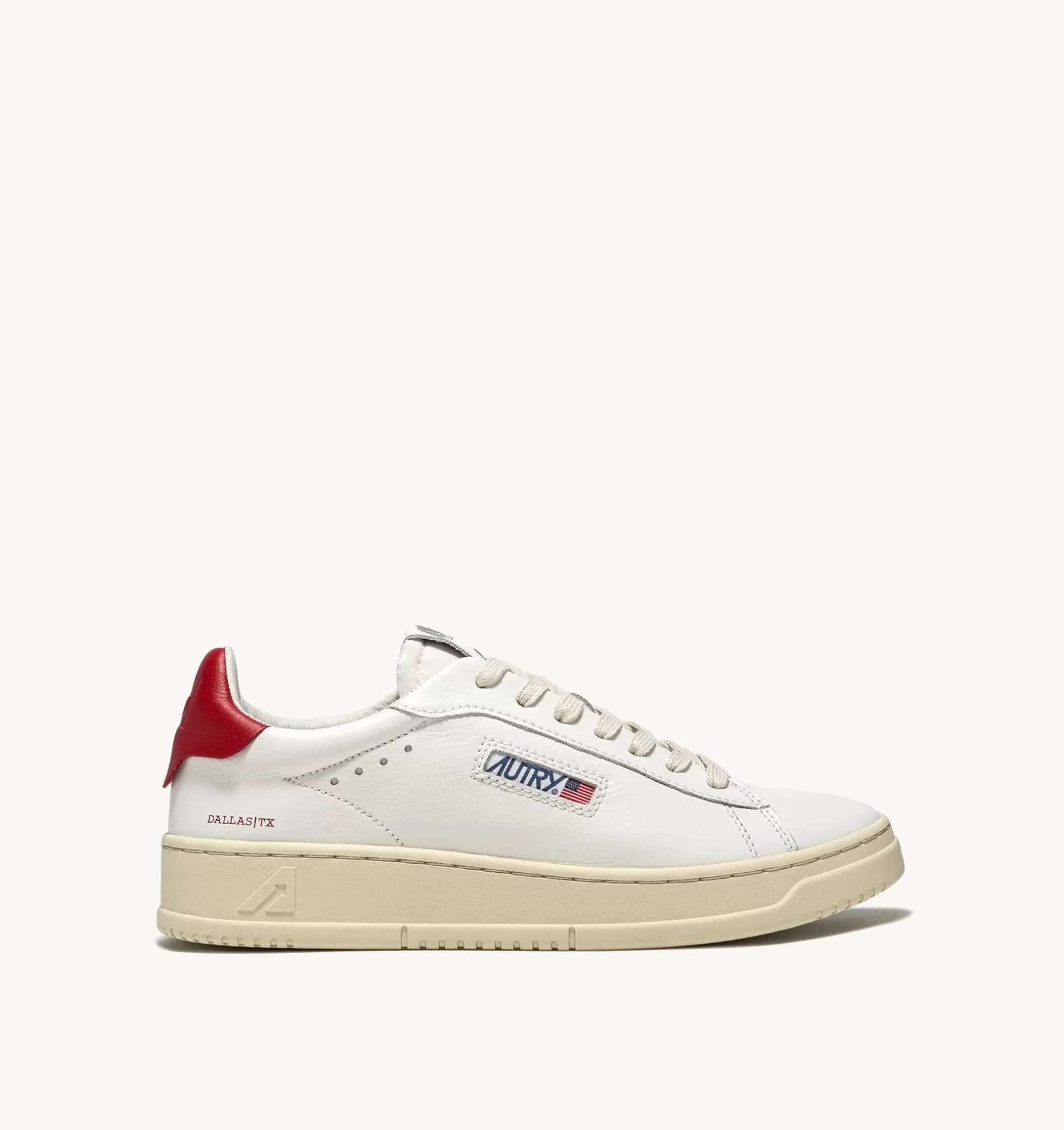 AUTRY Sneakers Dallas Low In Pelle Colore Bianco E Rosso^Donna Dallas