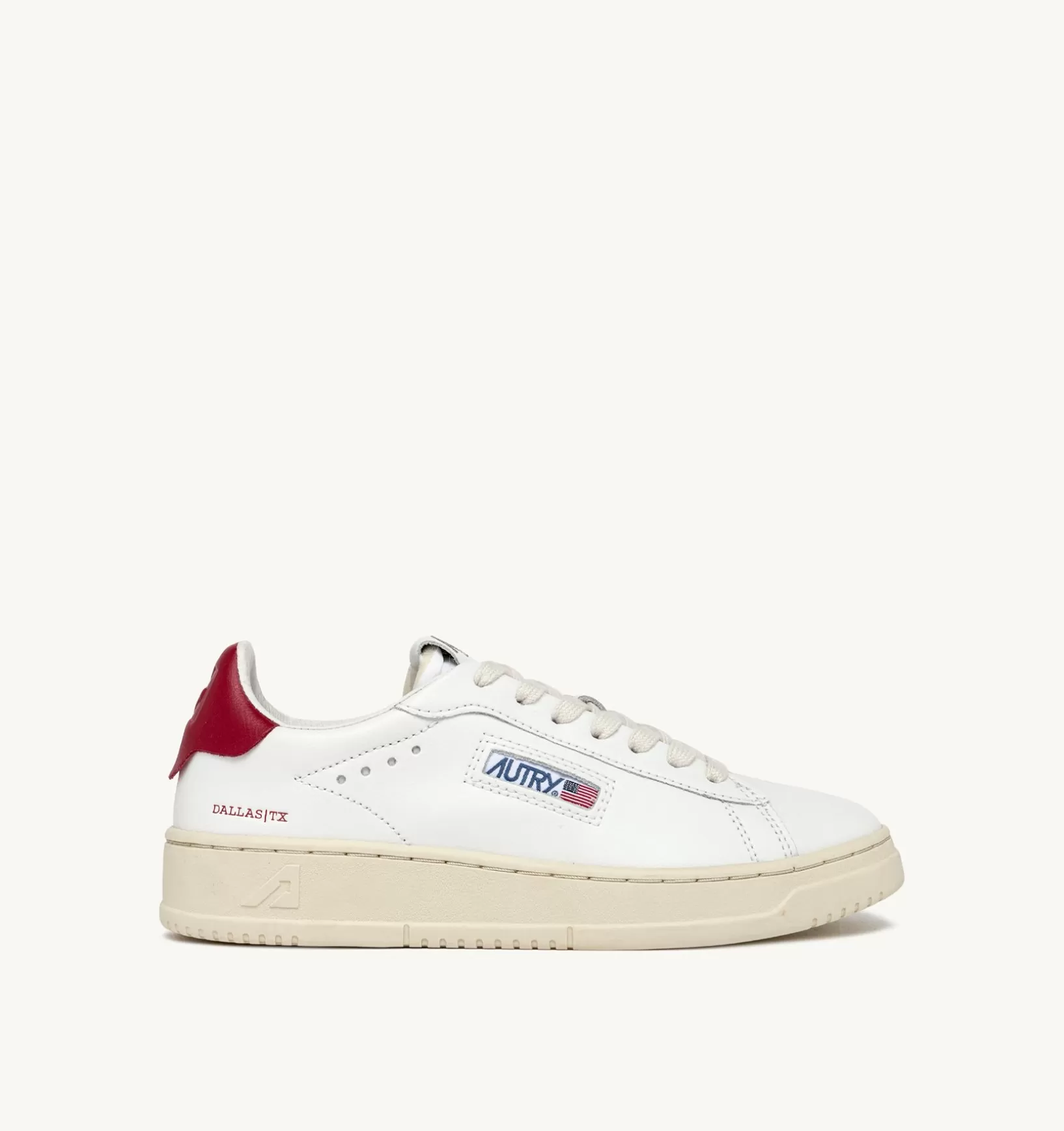 AUTRY Sneakers Dallas Low In Pelle Colore Bianco E Rosso^Uomo Dallas
