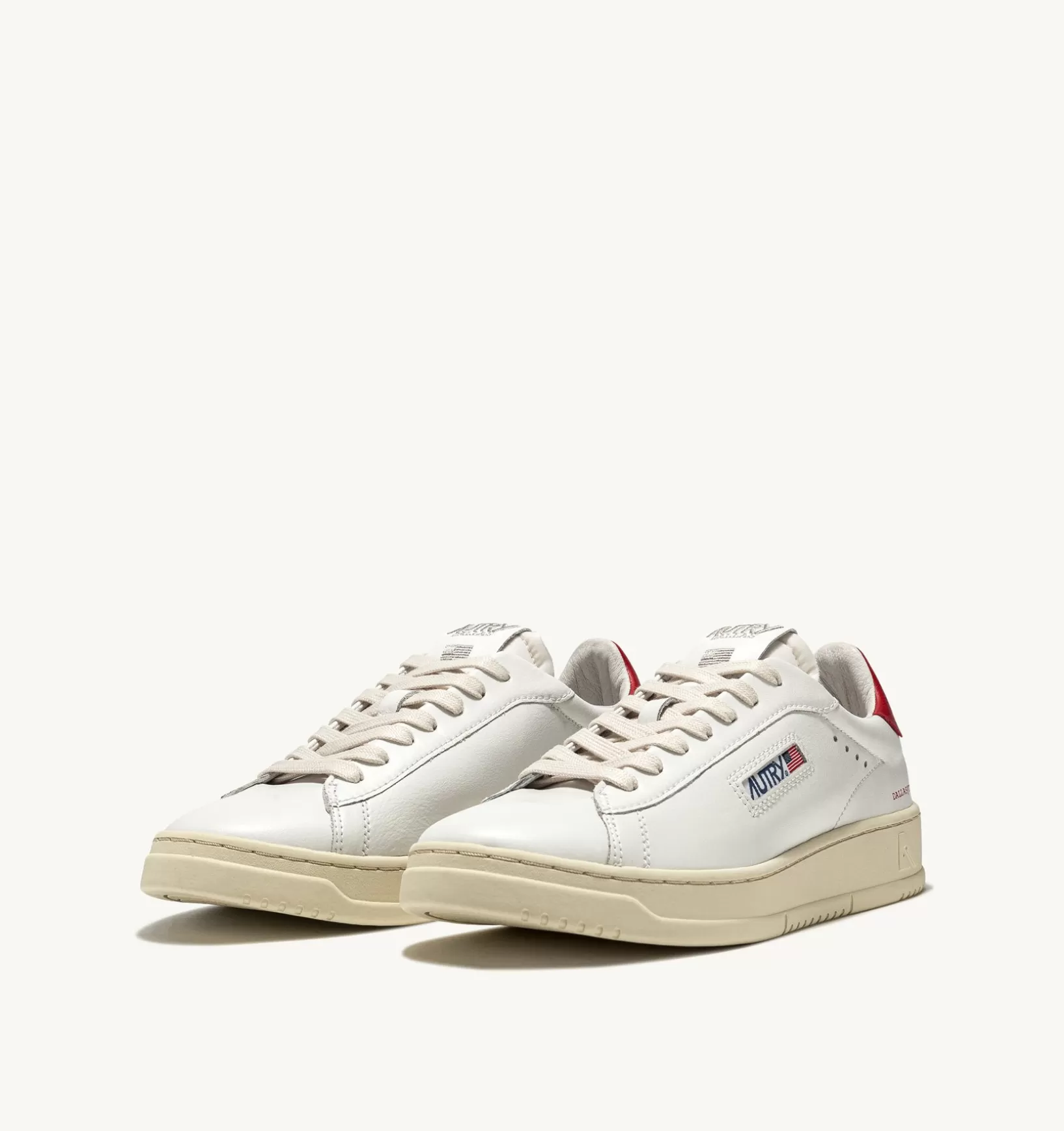 AUTRY Sneakers Dallas Low In Pelle Colore Bianco E Rosso^Donna Dallas