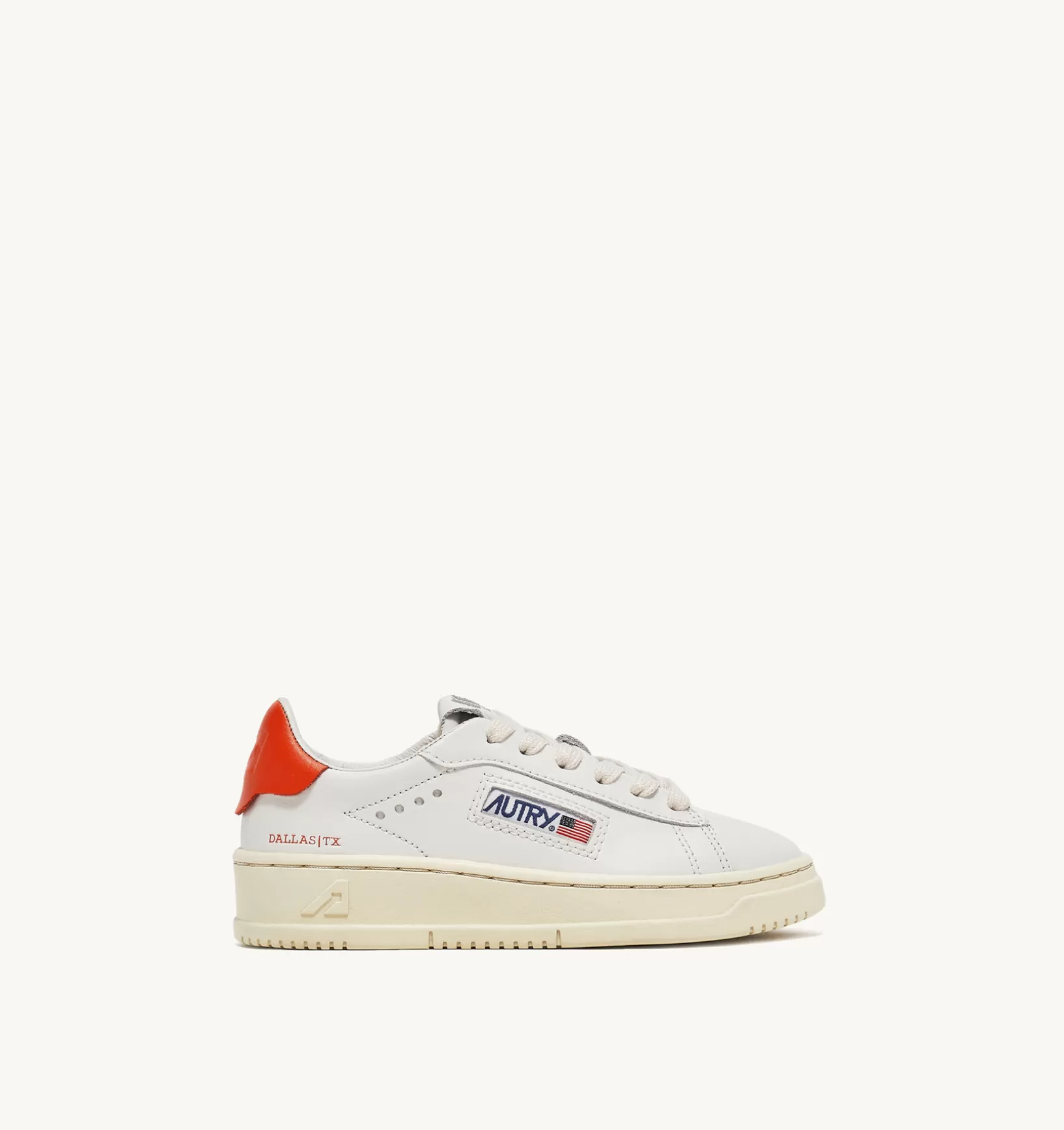AUTRY Sneakers Dallas Low In Pelle Colore Bianco E Tangerine Per Bambini^Bambino Dallas