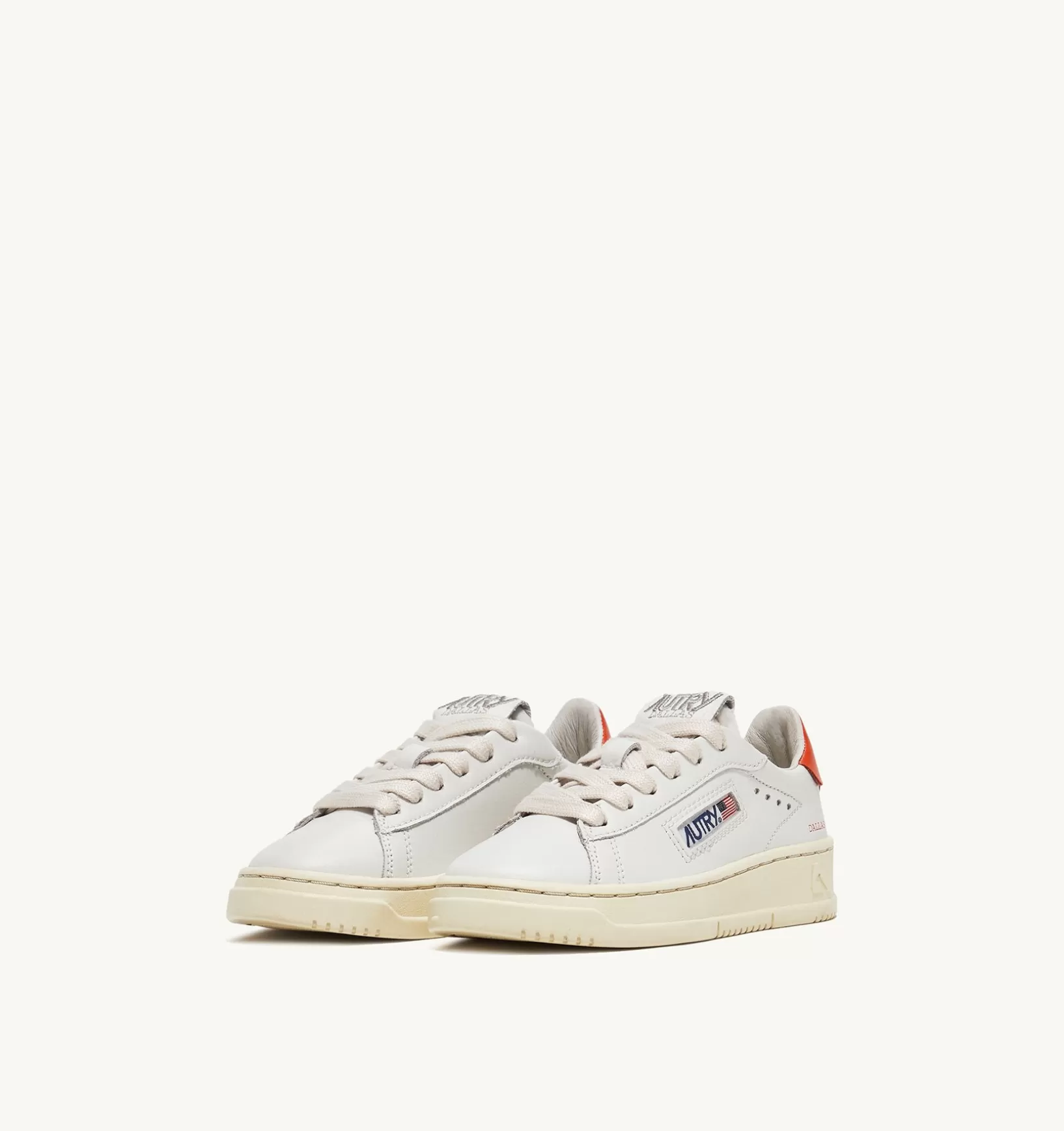 AUTRY Sneakers Dallas Low In Pelle Colore Bianco E Tangerine Per Bambini^Bambino Dallas