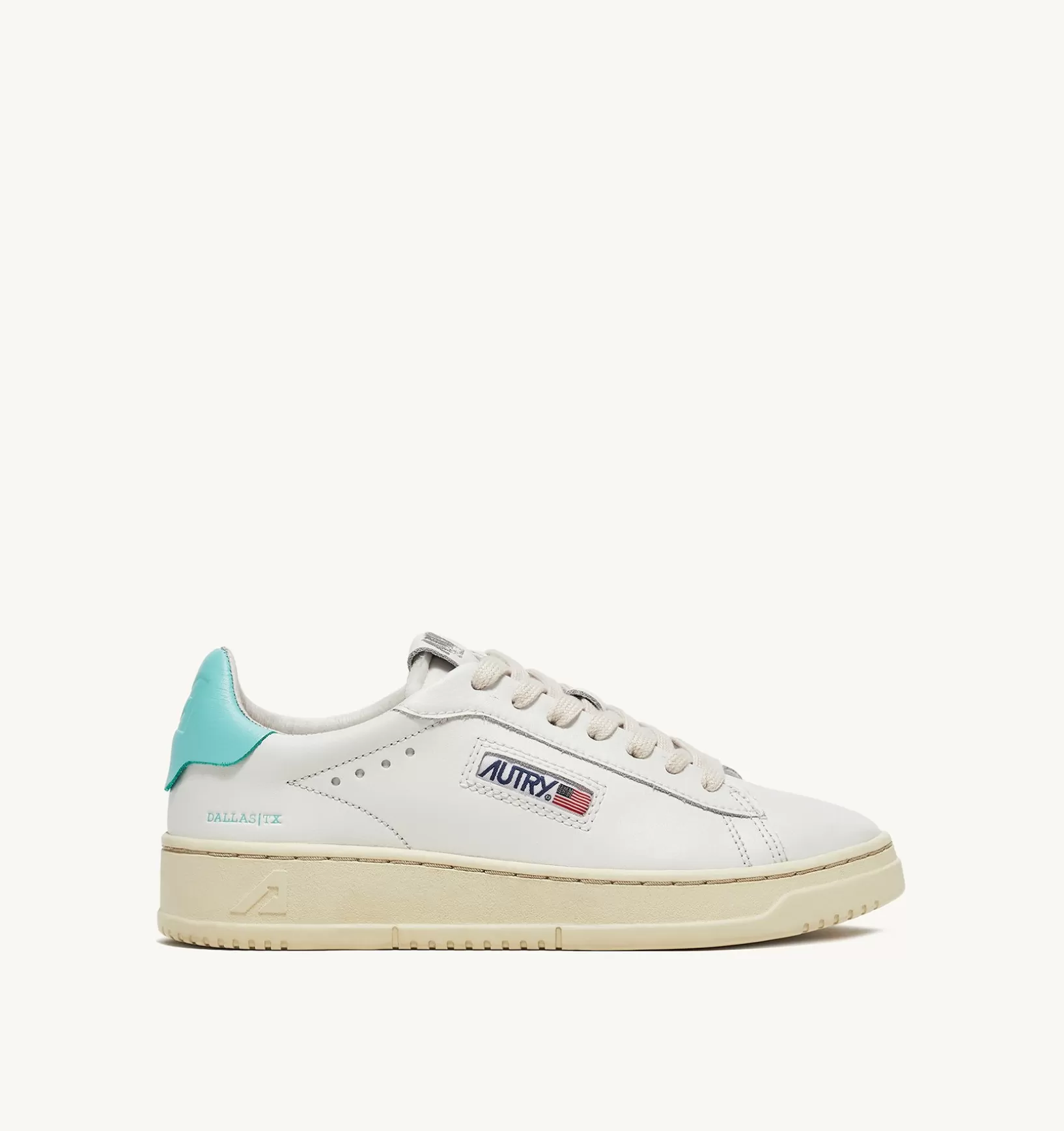 AUTRY Sneakers Dallas Low In Pelle Colore Bianco E Turquoise^Donna Dallas
