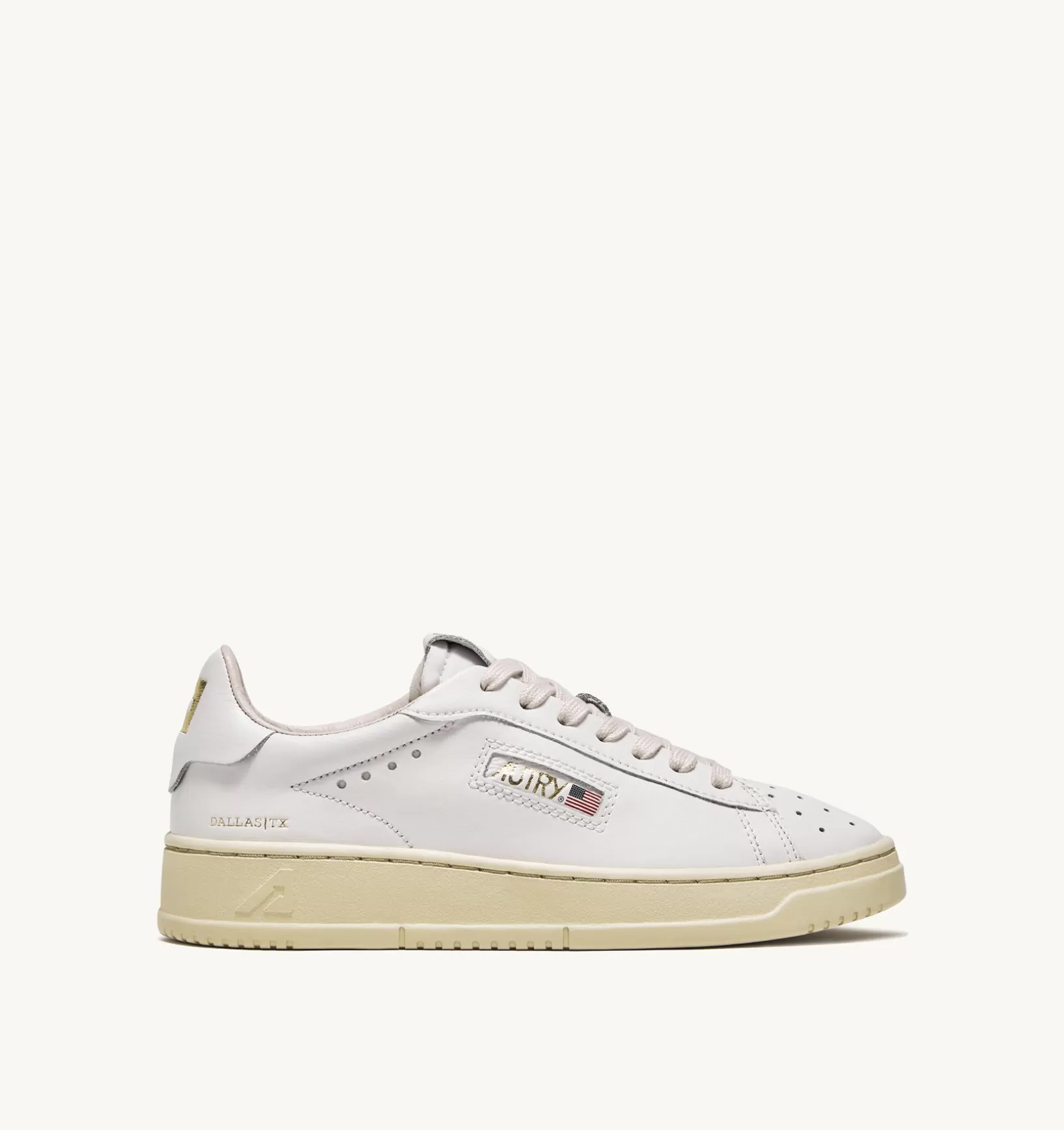 AUTRY Sneakers Dallas Low In Pelle E Foil Print Bianco E Platino^Donna Dallas