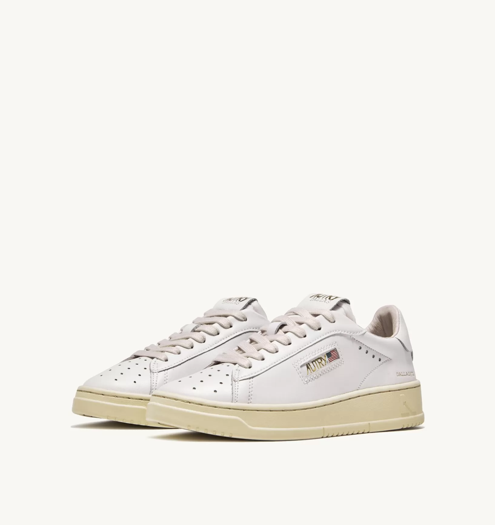AUTRY Sneakers Dallas Low In Pelle E Foil Print Bianco E Platino^Donna Dallas