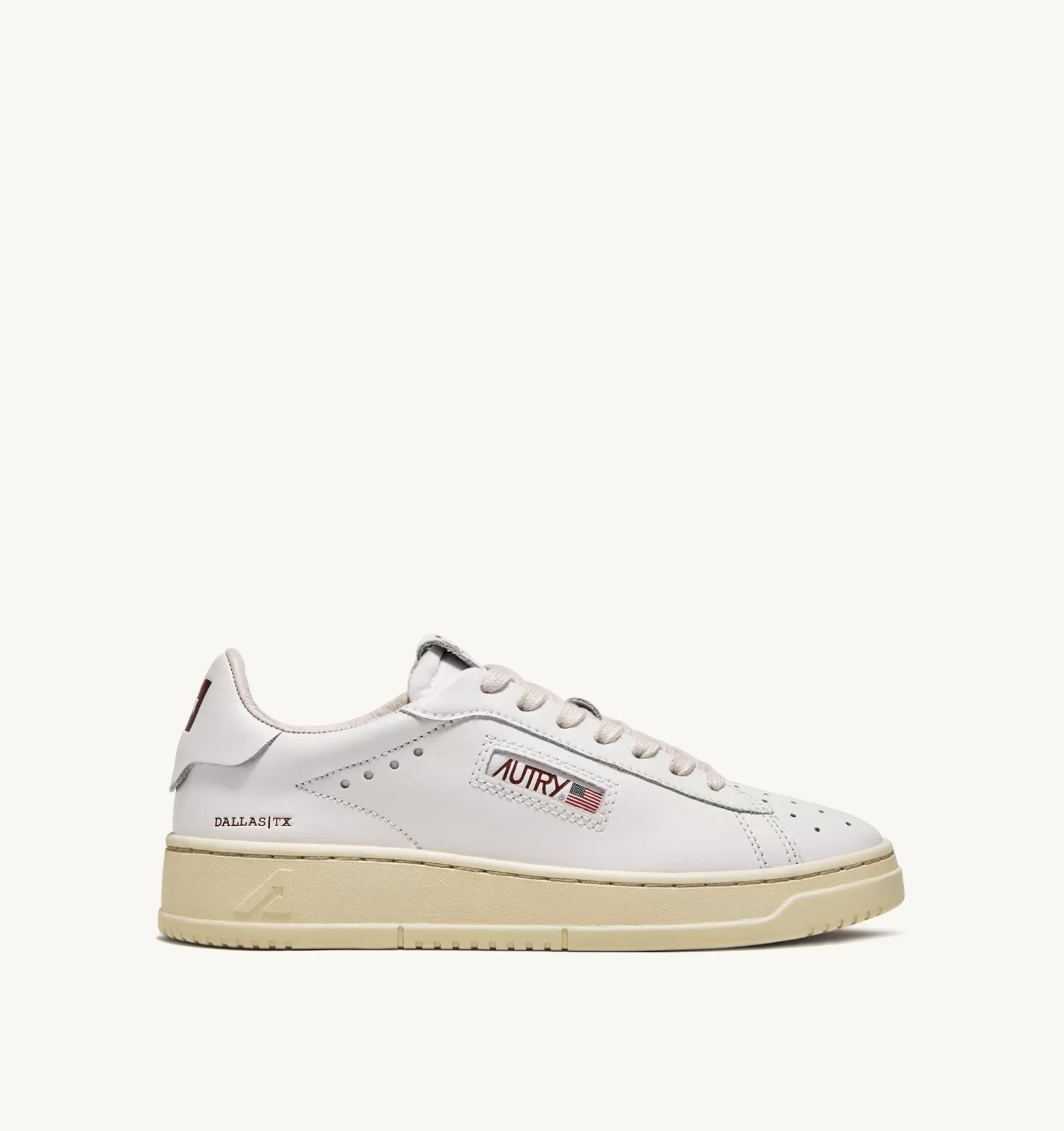 AUTRY Sneakers Dallas Low In Pelle E Foil Print Colore Bianco E Rosso^Donna Dallas