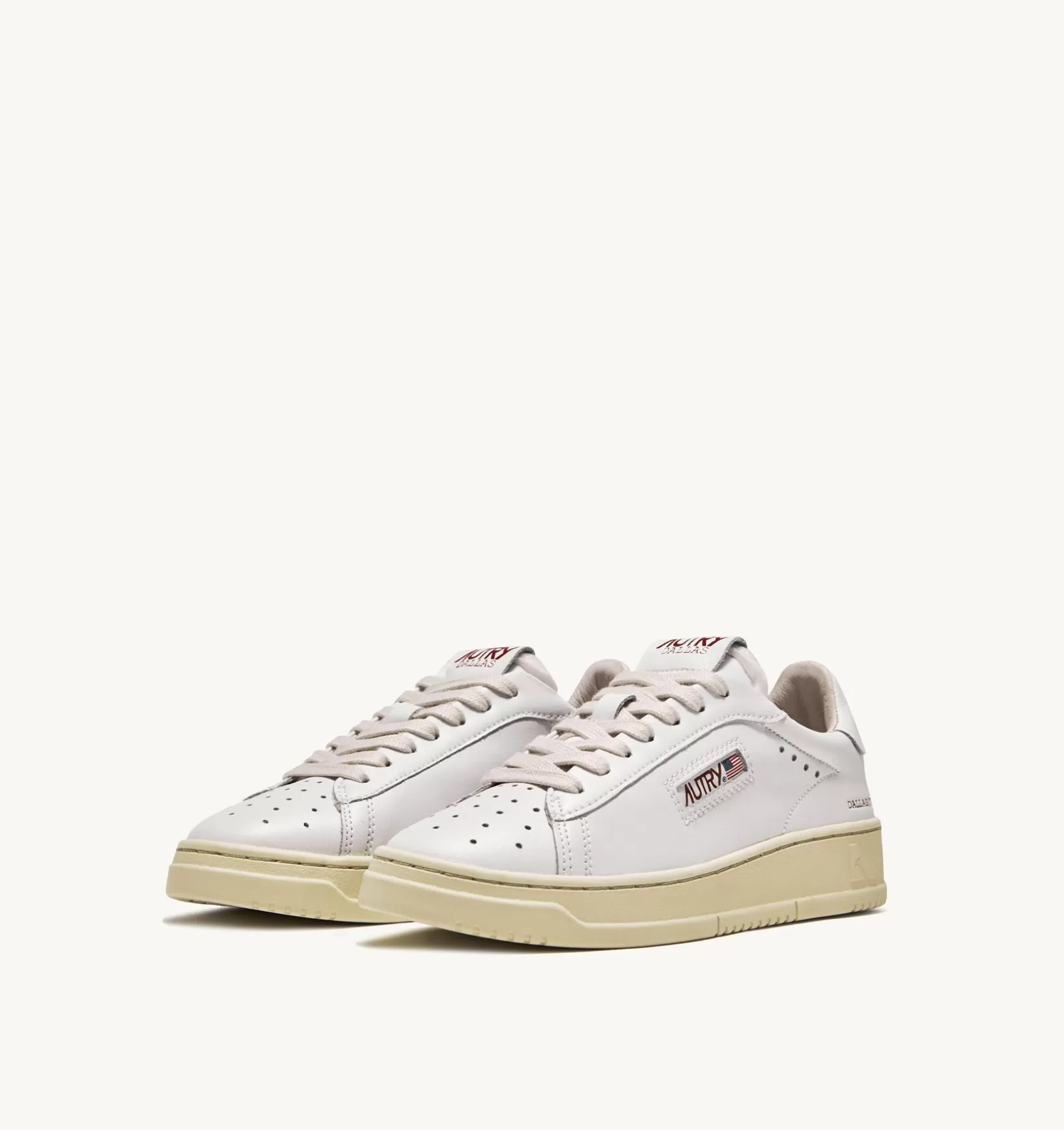 AUTRY Sneakers Dallas Low In Pelle E Foil Print Colore Bianco E Rosso^Donna Dallas