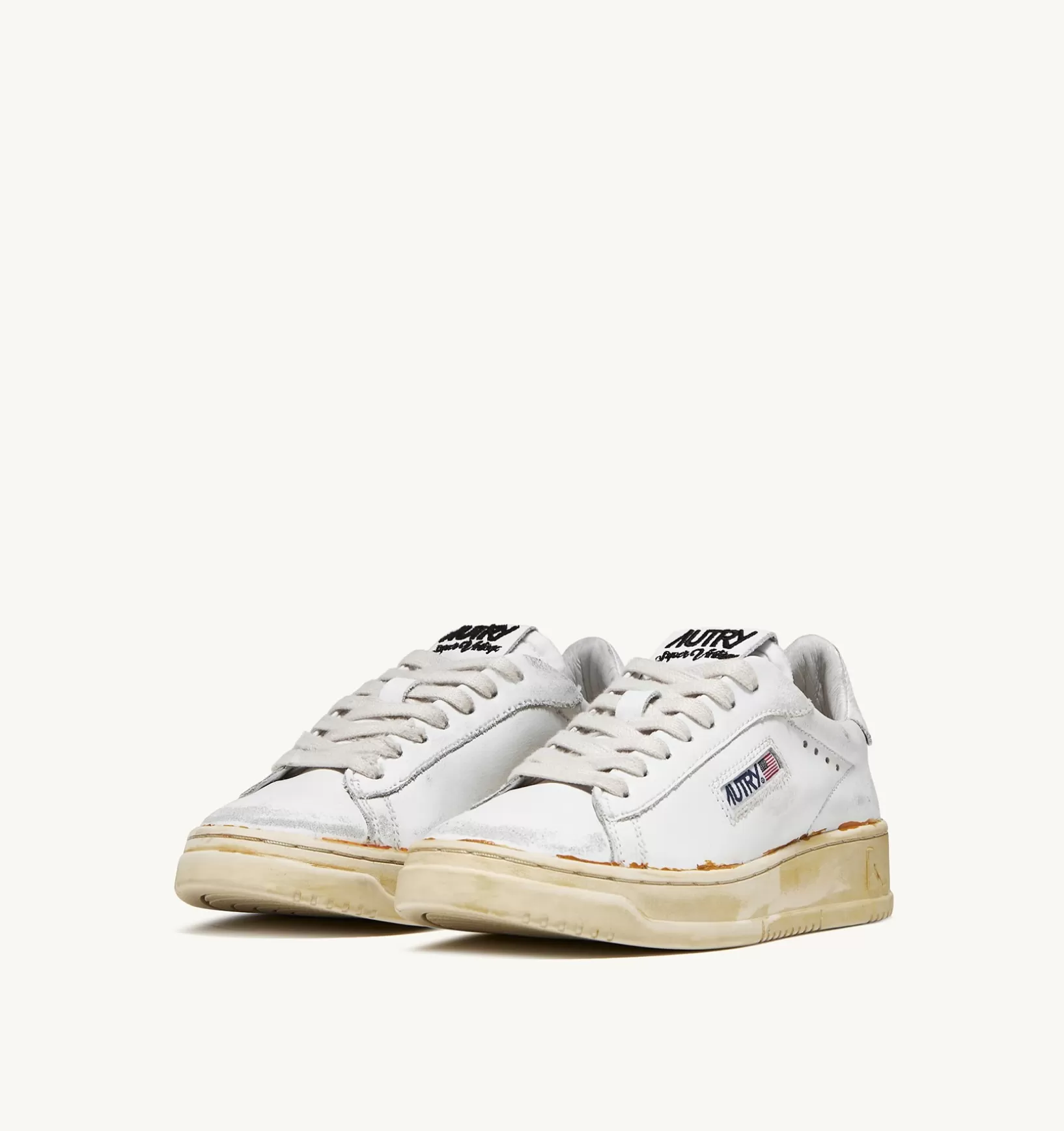 AUTRY Sneakers Dallas Low Super Vintage In Pelle Bianco^Uomo Super Vintage