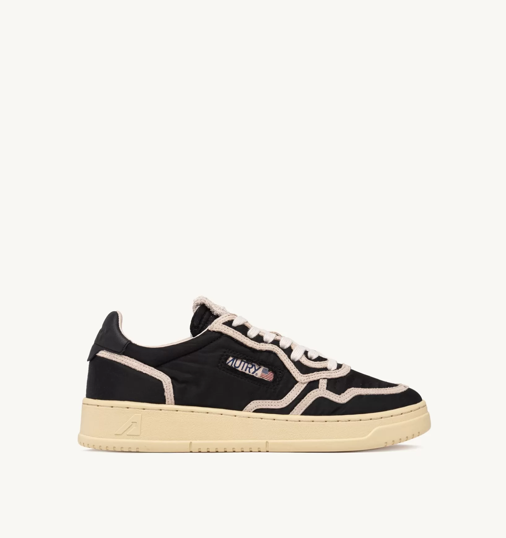 AUTRY Sneakers Medalist Low In Nylon Nero E Suede Beige^Uomo Medalist