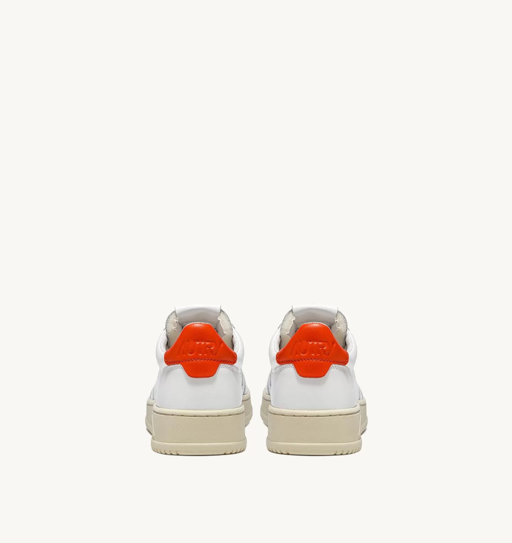 AUTRY Sneakers Medalist Low In Pelle Bianca E Arancione^Uomo Medalist