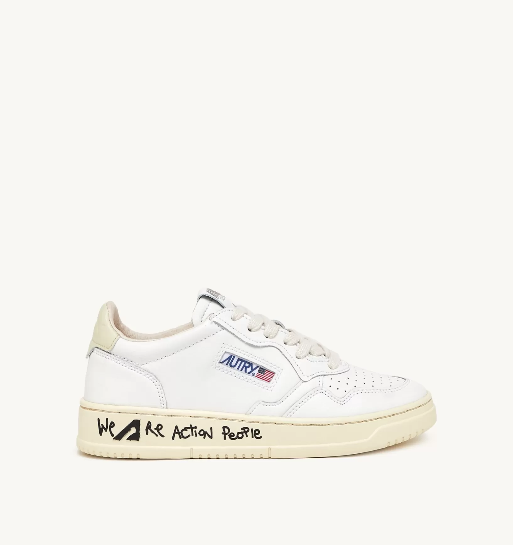 AUTRY Sneakers Medalist Low In Pelle Bianca E Beige^Donna Medalist