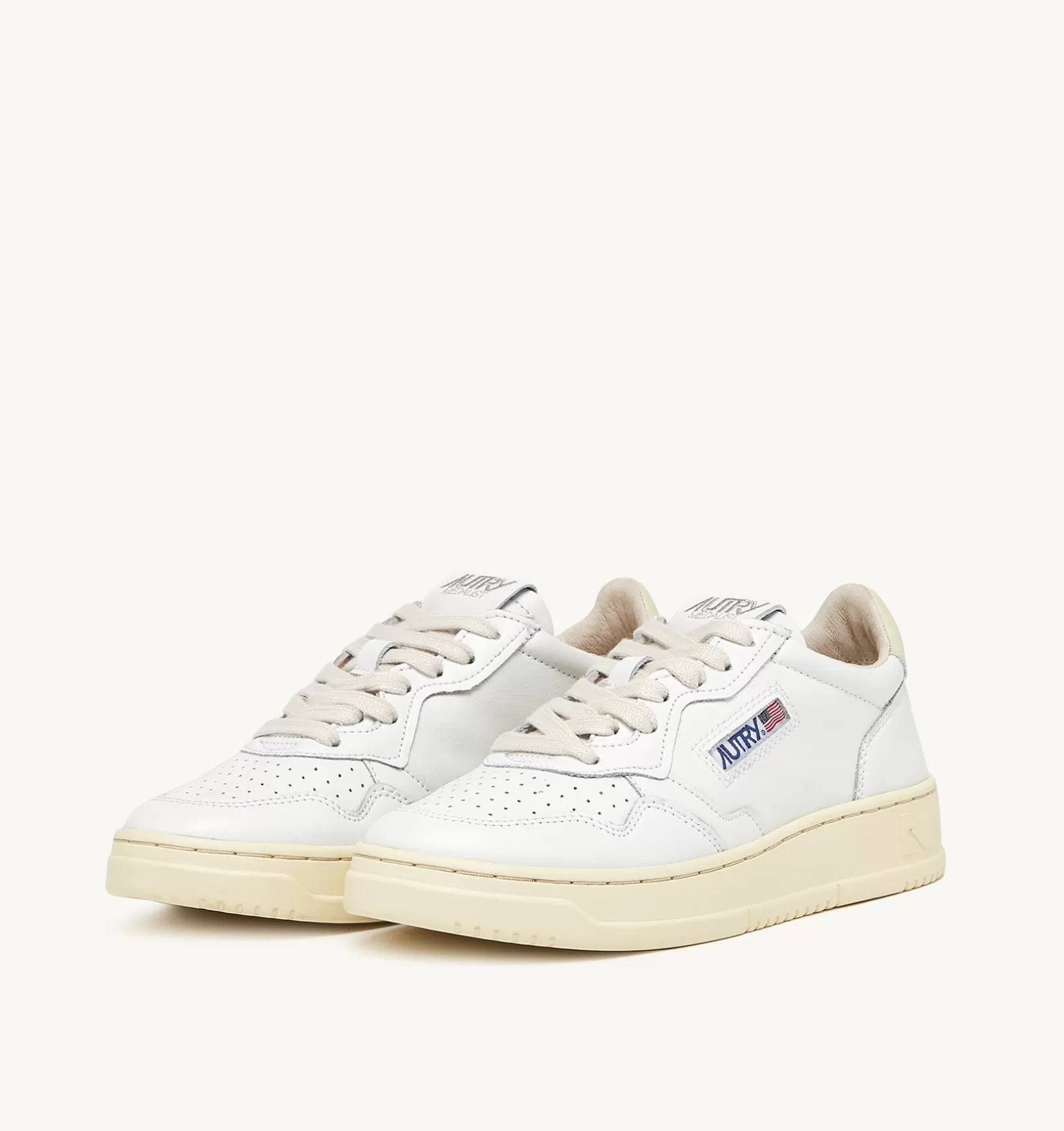 AUTRY Sneakers Medalist Low In Pelle Bianca E Beige^Donna Medalist