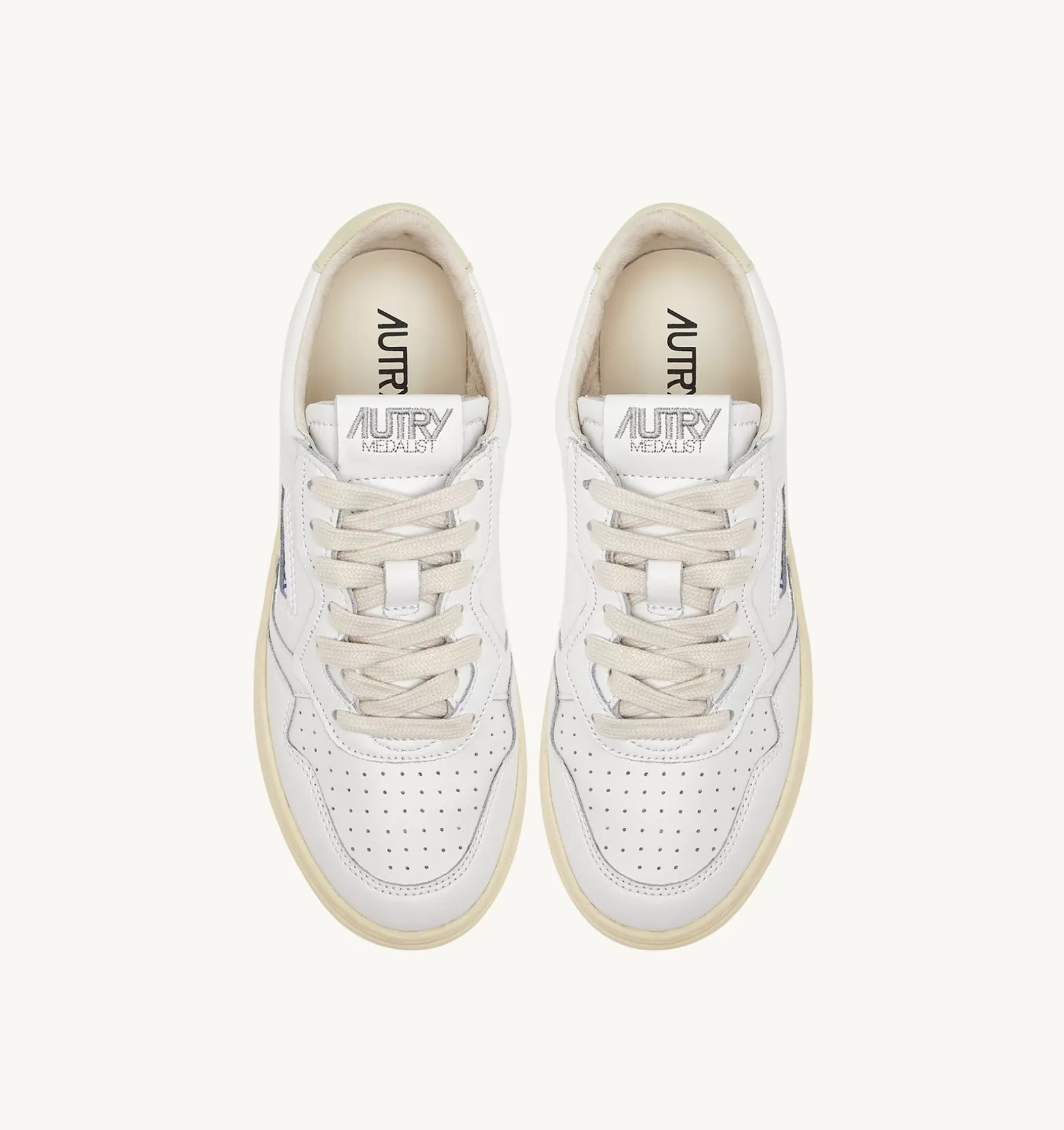 AUTRY Sneakers Medalist Low In Pelle Bianca E Beige^Donna Medalist