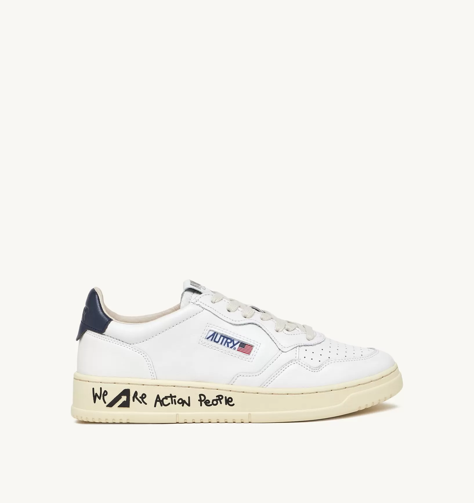 AUTRY Sneakers Medalist Low In Pelle Bianca E Blu^Uomo Medalist