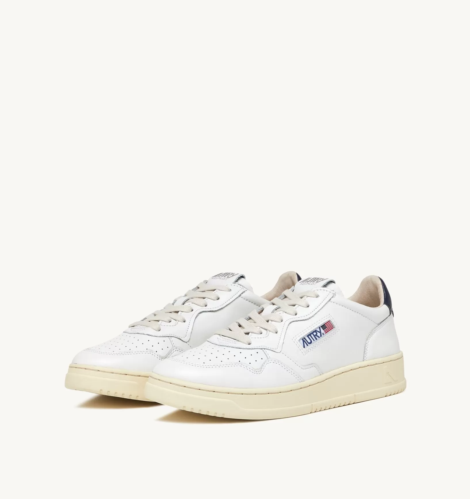 AUTRY Sneakers Medalist Low In Pelle Bianca E Blu^Uomo Medalist