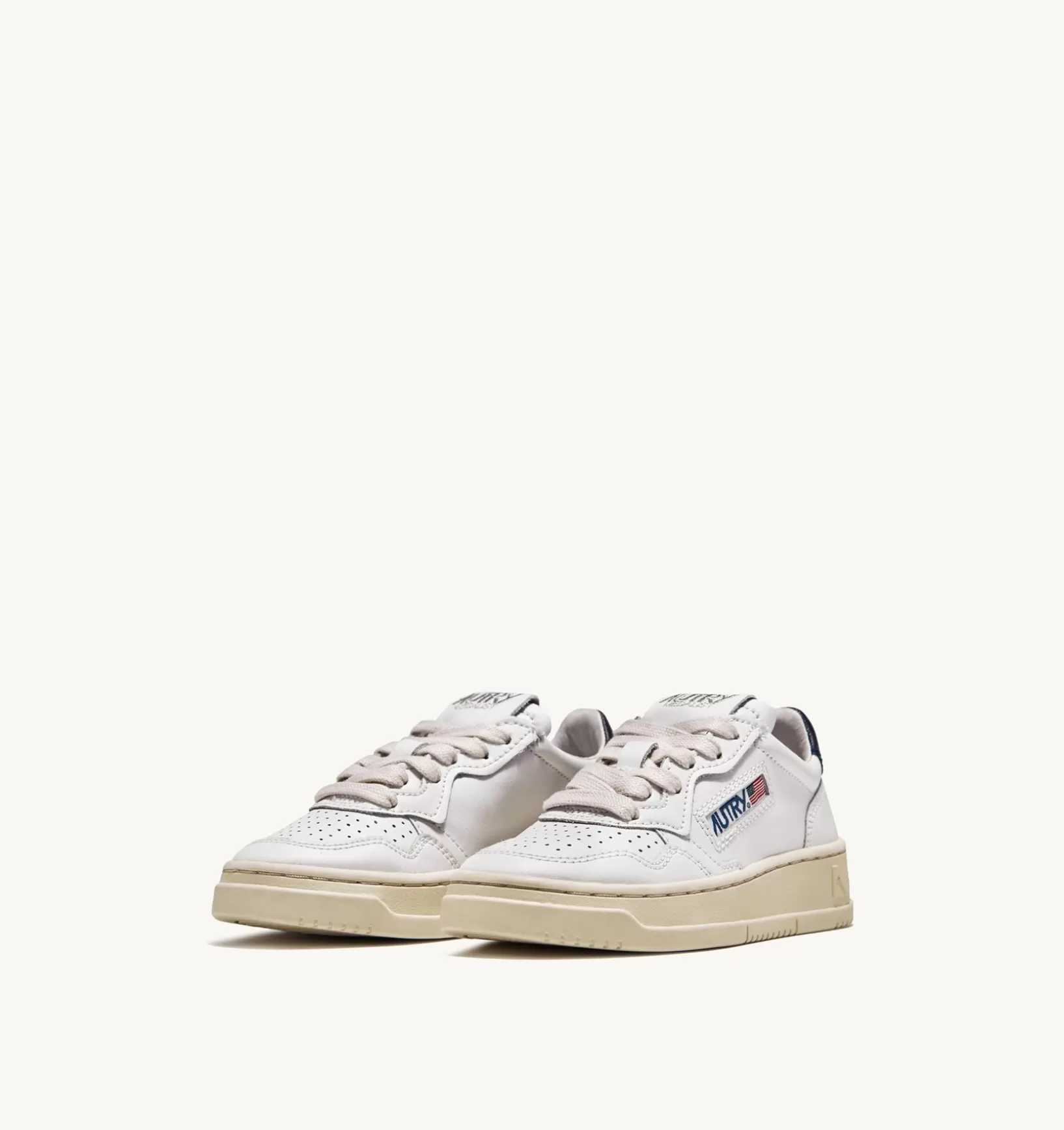 AUTRY Sneakers Medalist Low In Pelle Bianca E Blu Per Bambini^Bambino Medalist