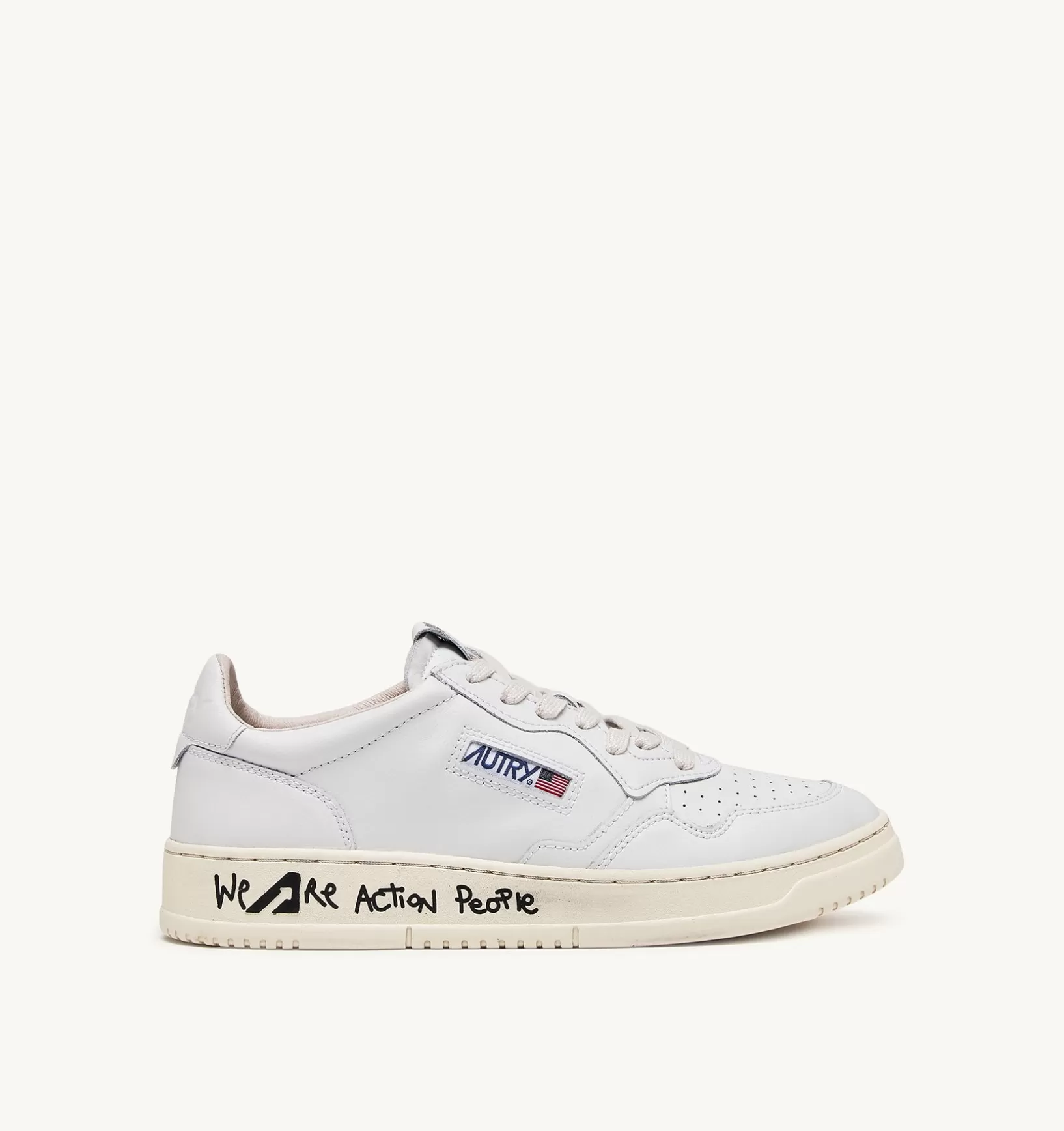AUTRY Sneakers Medalist Low In Pelle Bianca E Draw Action Print^Donna Medalist