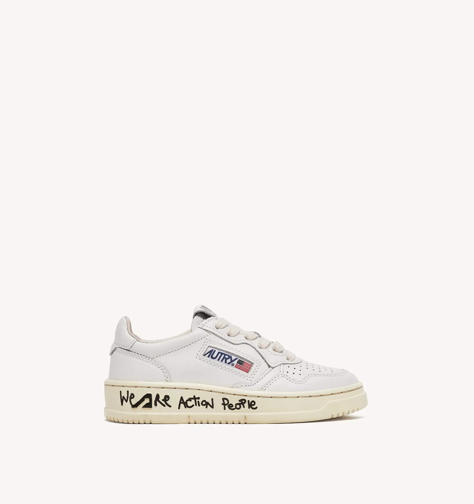 AUTRY Sneakers Medalist Low In Pelle Bianca E Draw Action Print Per Bambini^Bambino Medalist