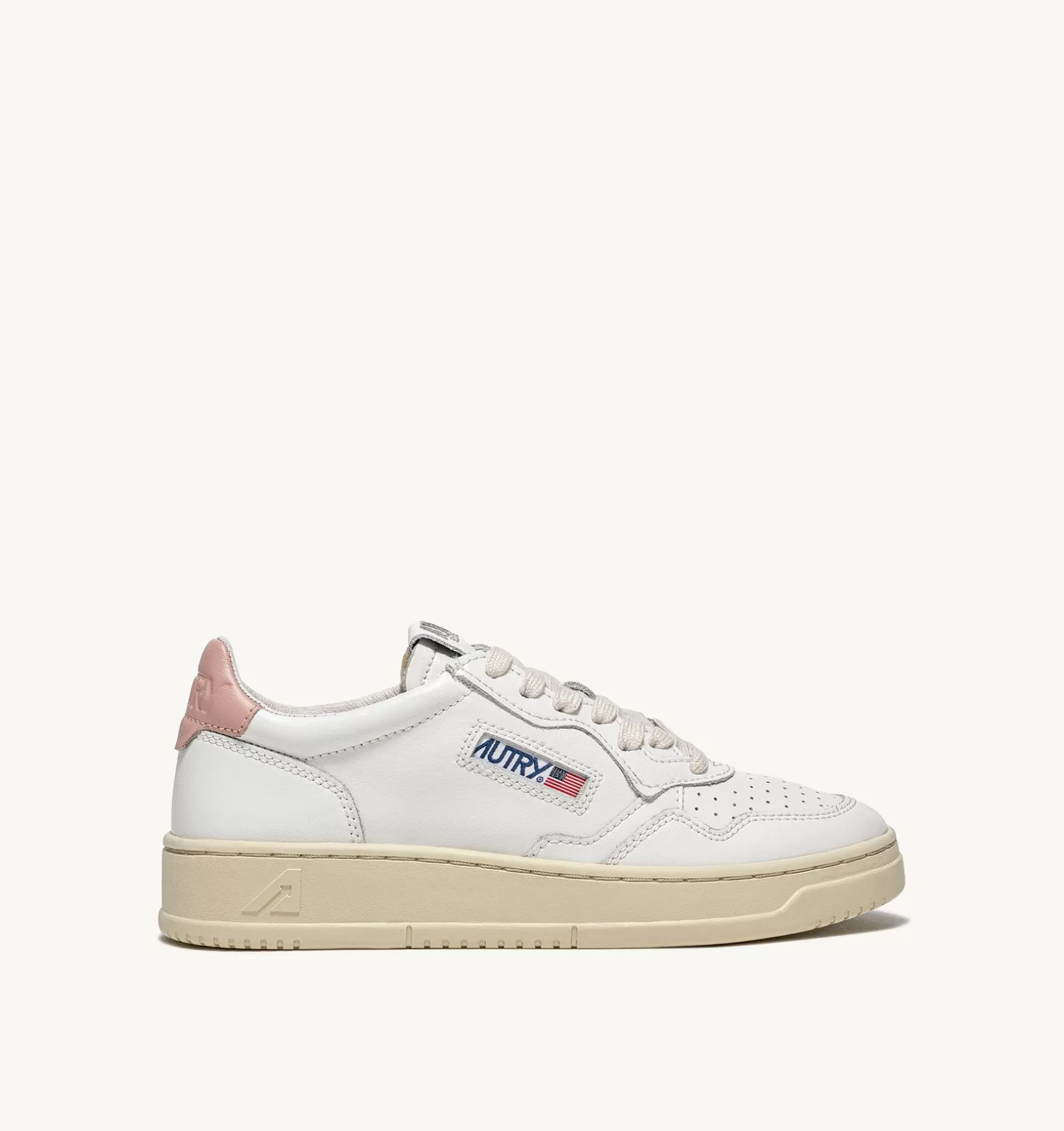 AUTRY Sneakers Medalist Low In Pelle Bianca E Rosa^Donna Medalist