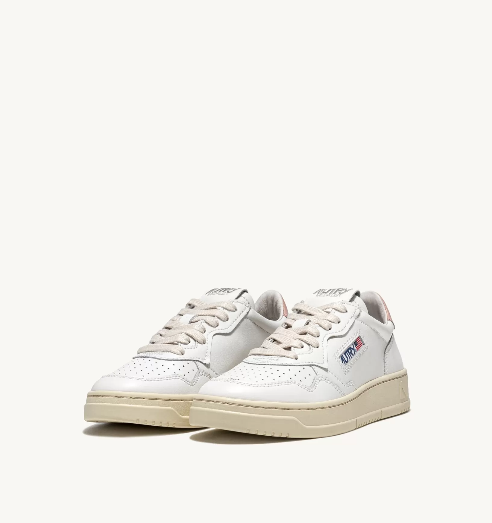AUTRY Sneakers Medalist Low In Pelle Bianca E Rosa^Donna Medalist