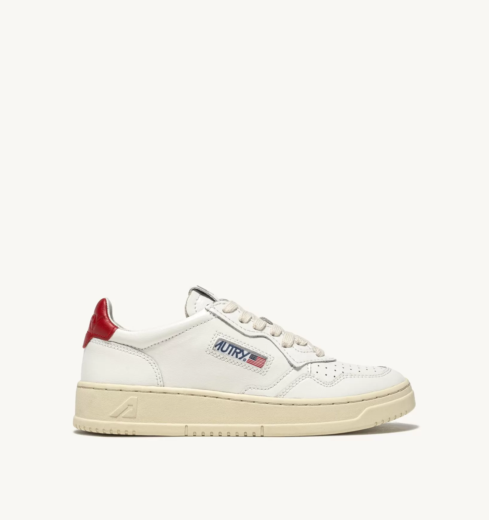 AUTRY Sneakers Medalist Low In Pelle Bianca E Rosso^Uomo Medalist