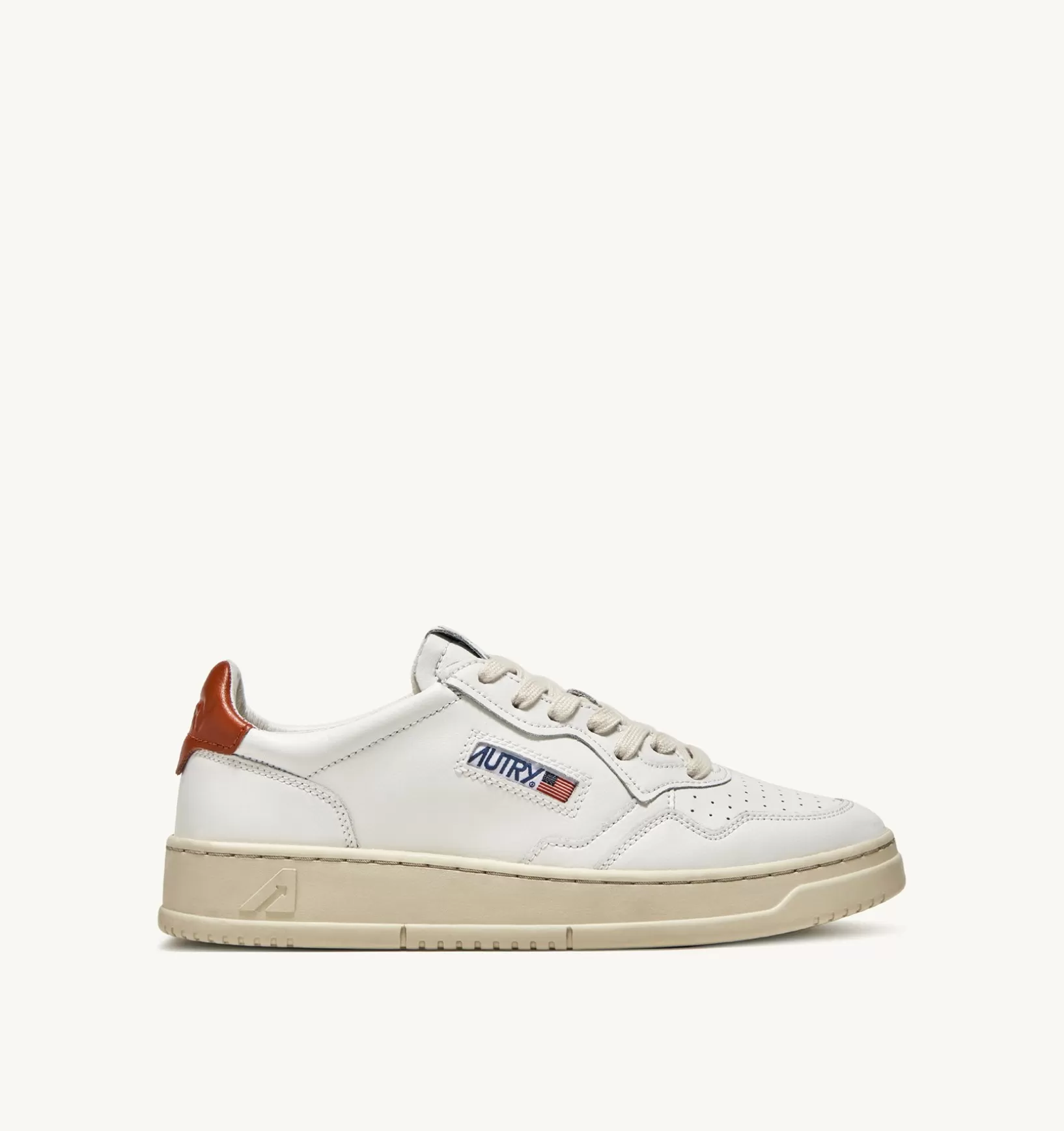 AUTRY Sneakers Medalist Low In Pelle Bianca E Rust^Donna Medalist