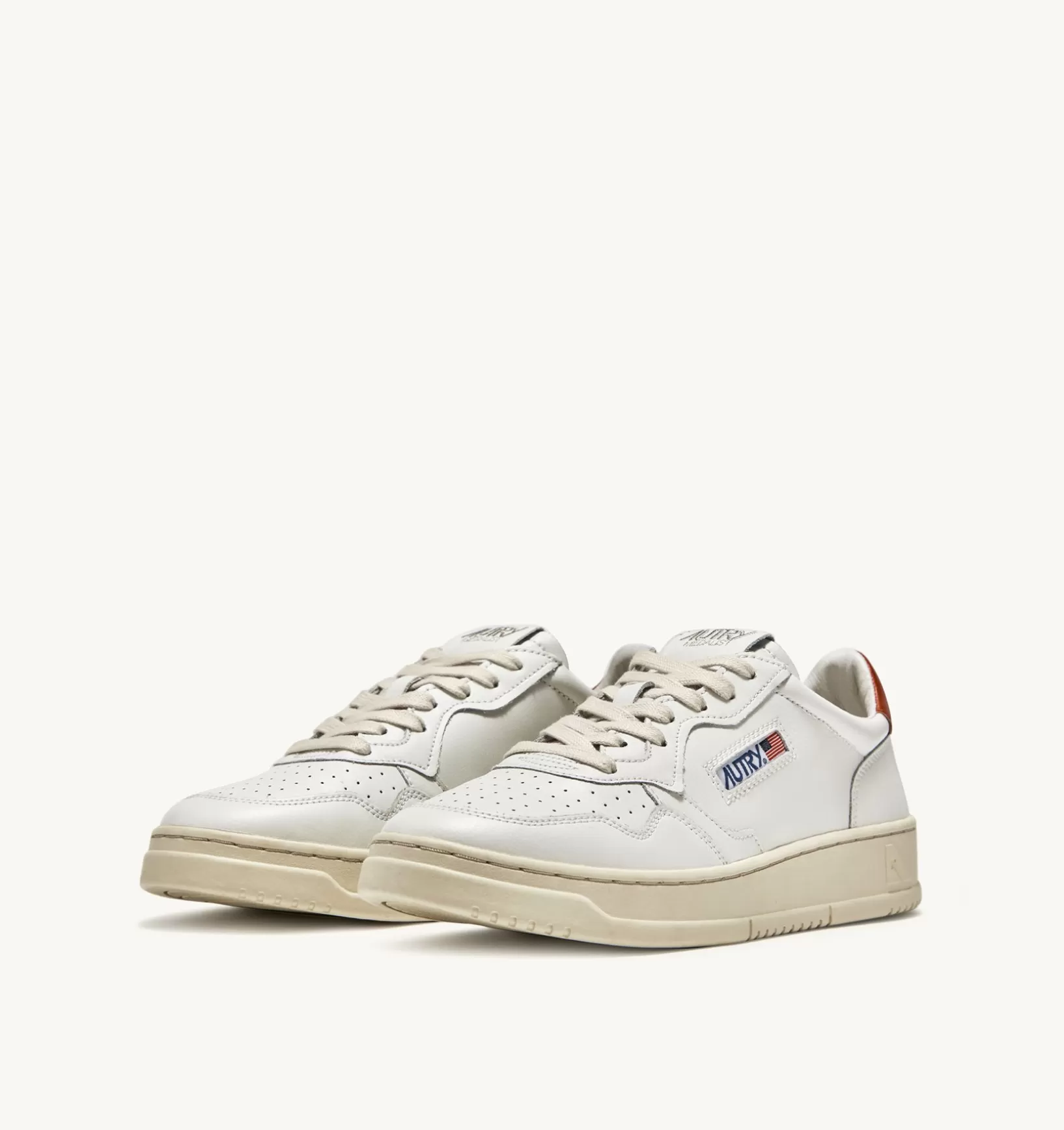 AUTRY Sneakers Medalist Low In Pelle Bianca E Rust^Donna Medalist