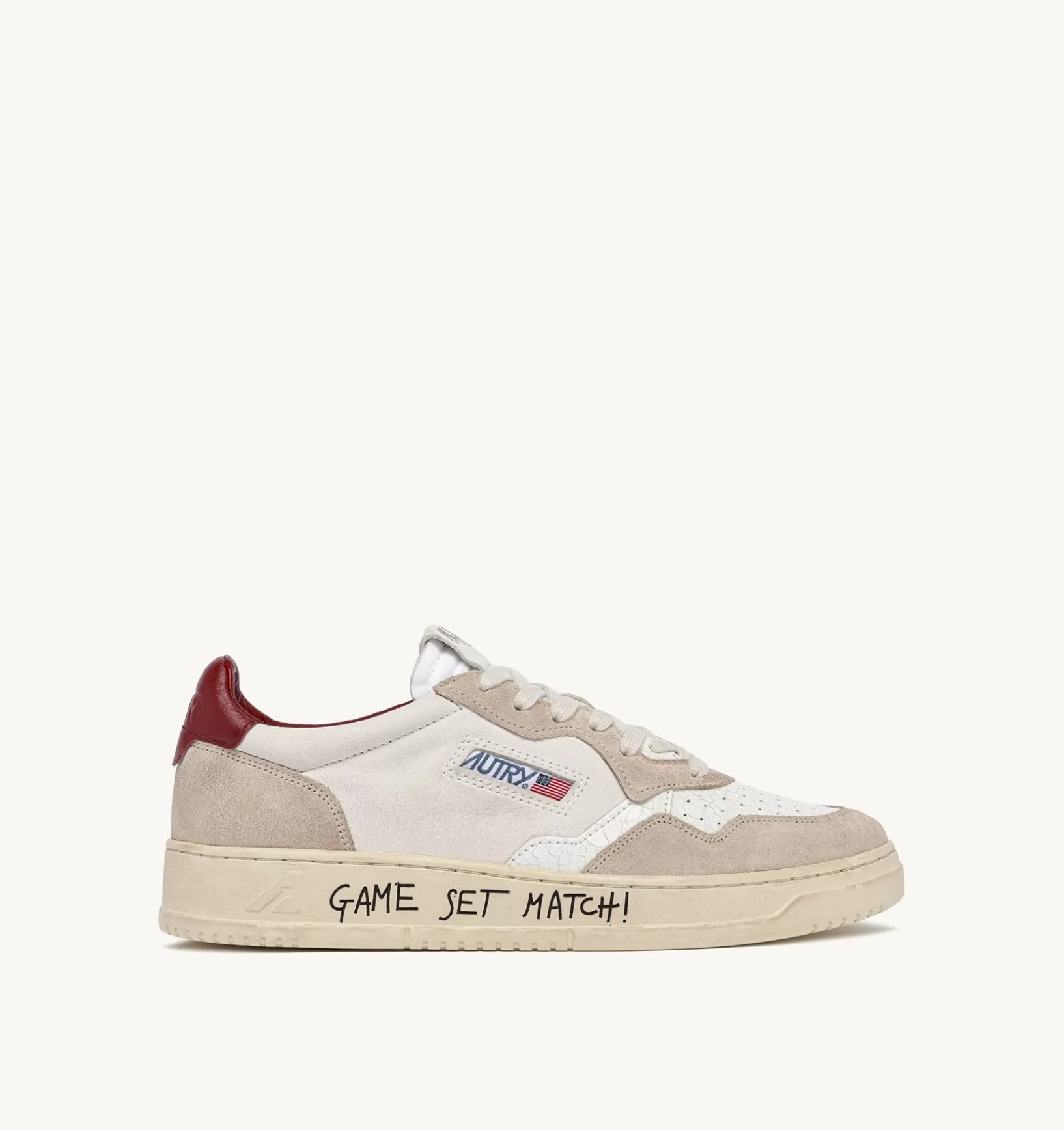 AUTRY Sneakers Medalist Low In Pelle Bianca E Suede Beige^Donna Medalist