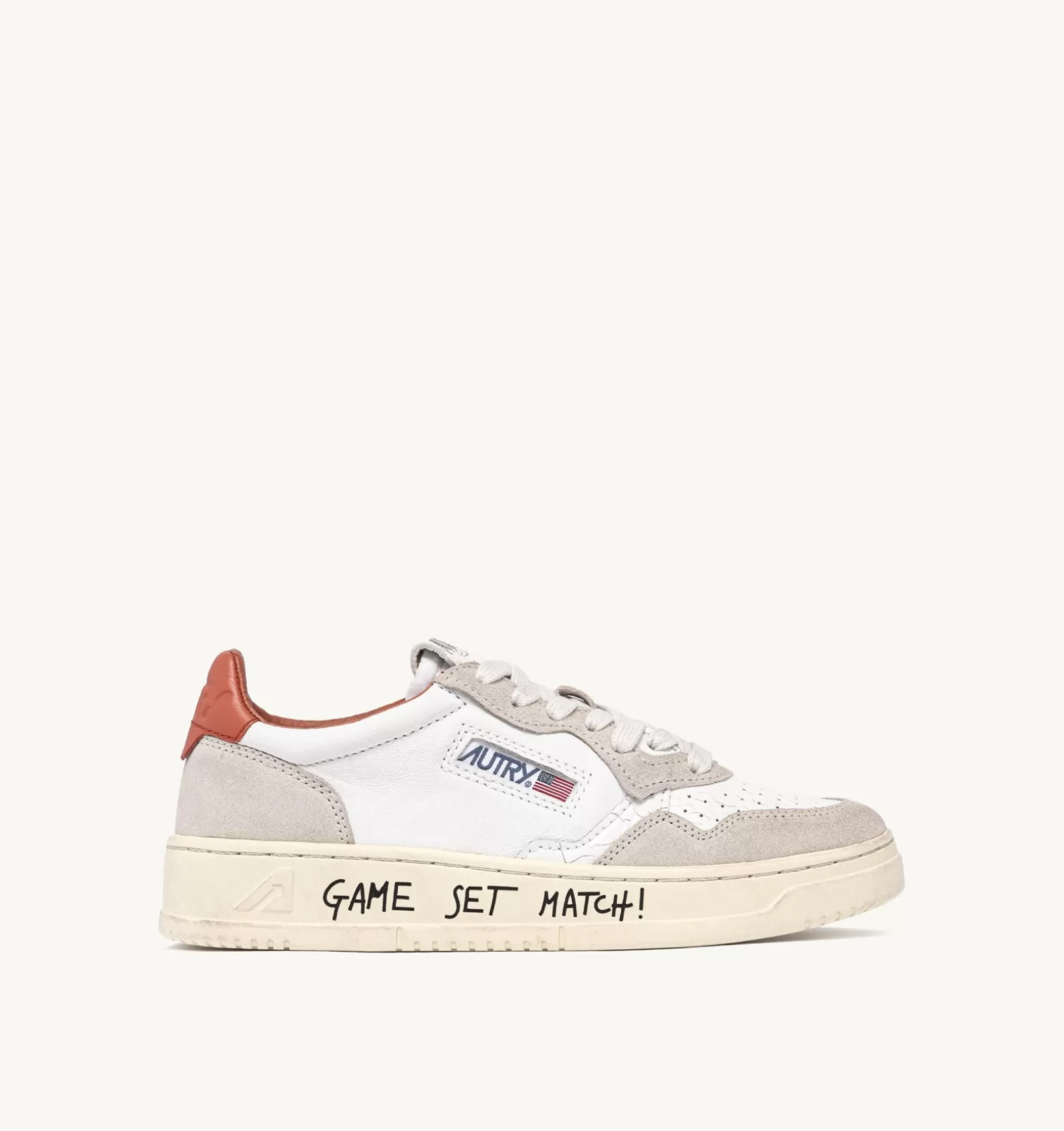 AUTRY Sneakers Medalist Low In Pelle Bianca E Suede Beige^Donna Medalist