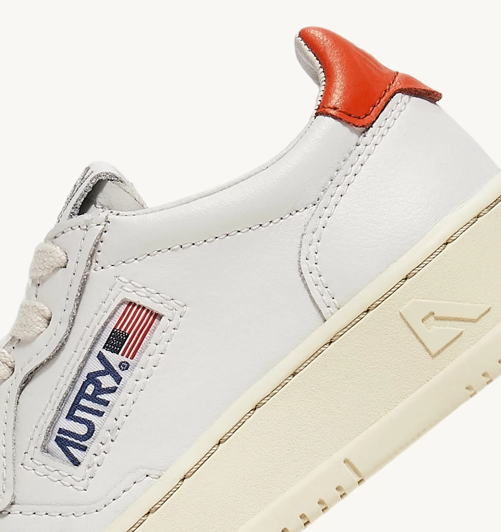 AUTRY Sneakers Medalist Low In Pelle Bianca E Tangerine Per Bambini^Bambino Medalist