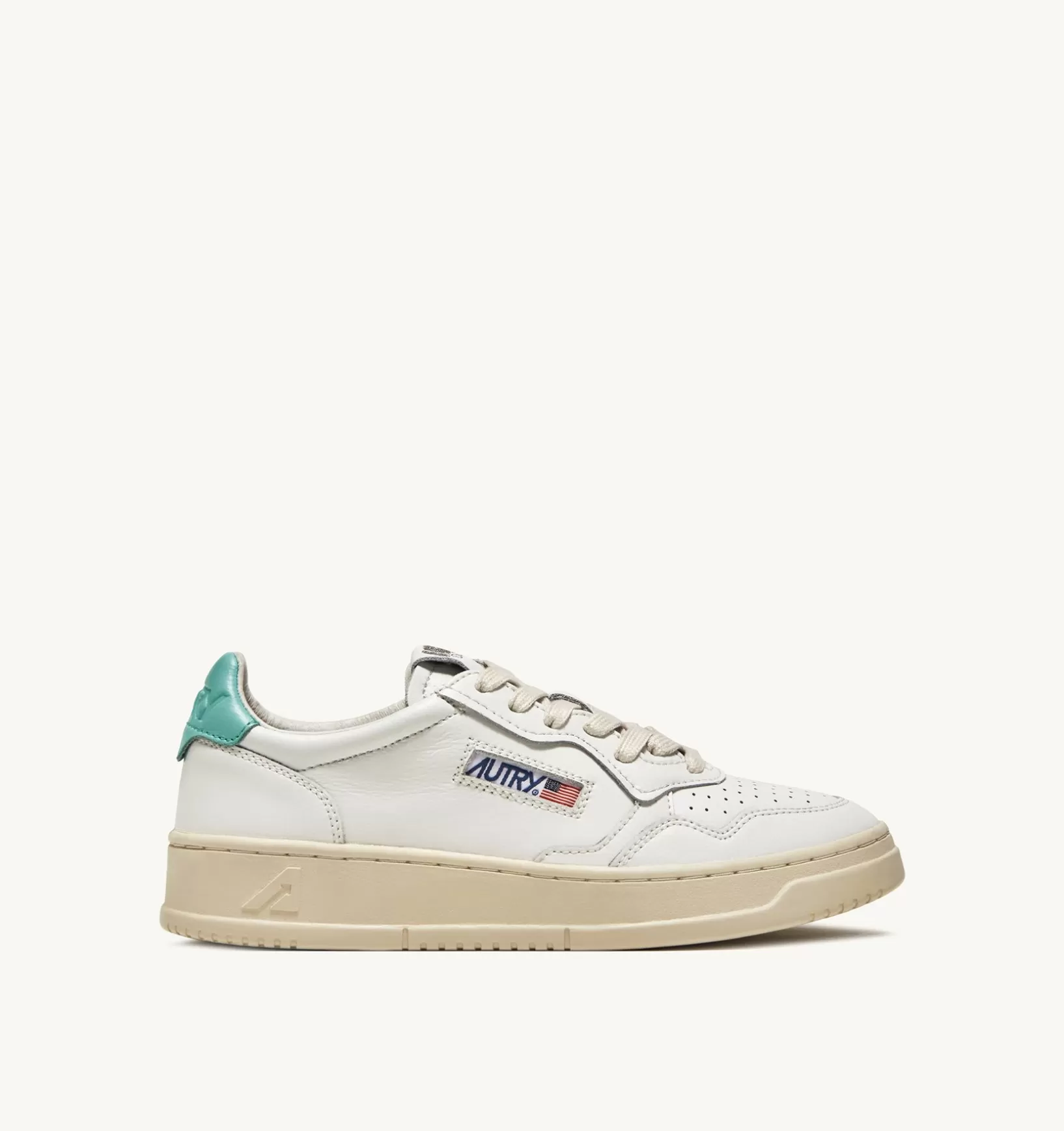 AUTRY Sneakers Medalist Low In Pelle Bianca E Turquoise^Donna Medalist
