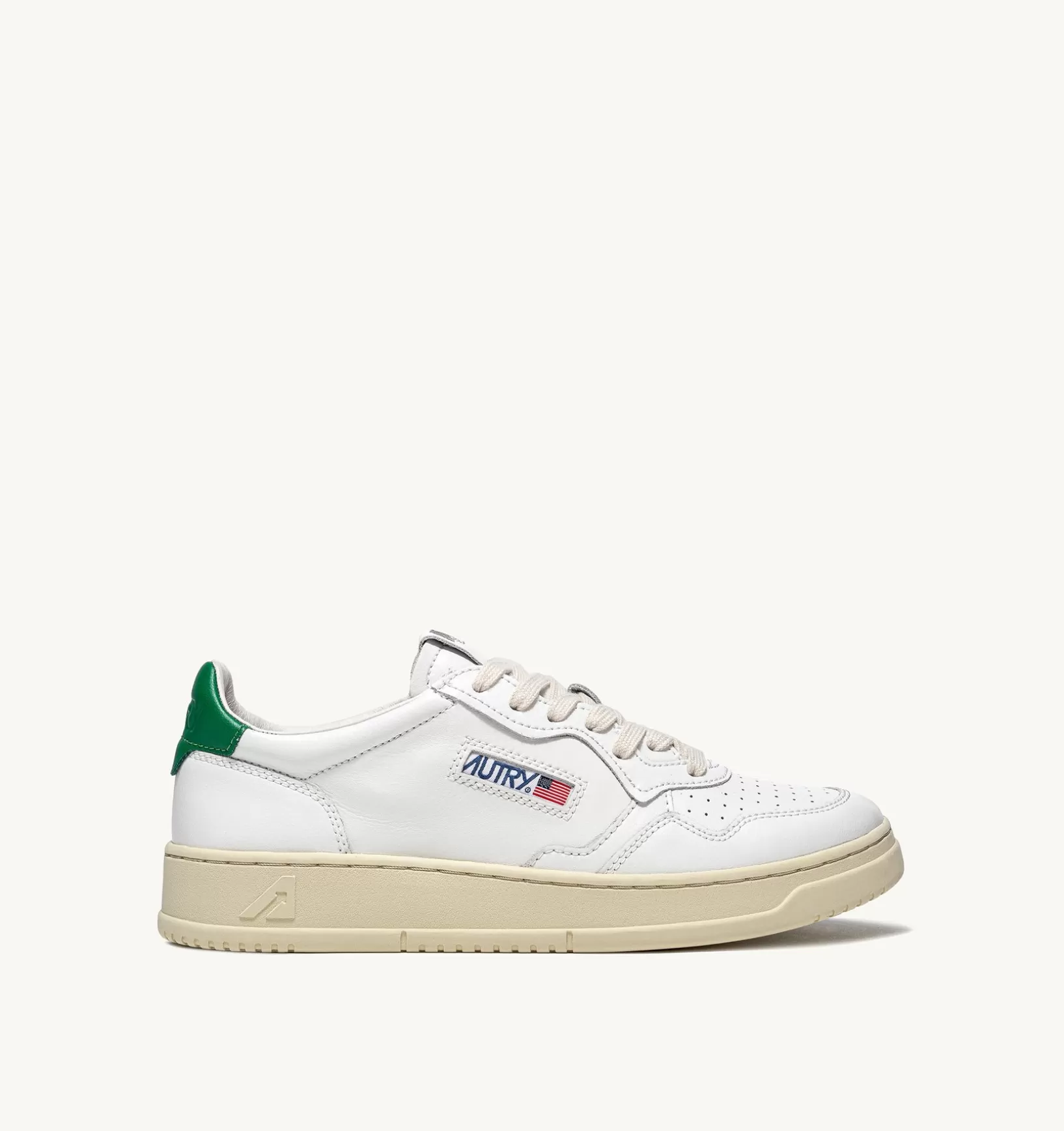 AUTRY Sneakers Medalist Low In Pelle Bianca E Verde^Donna Medalist