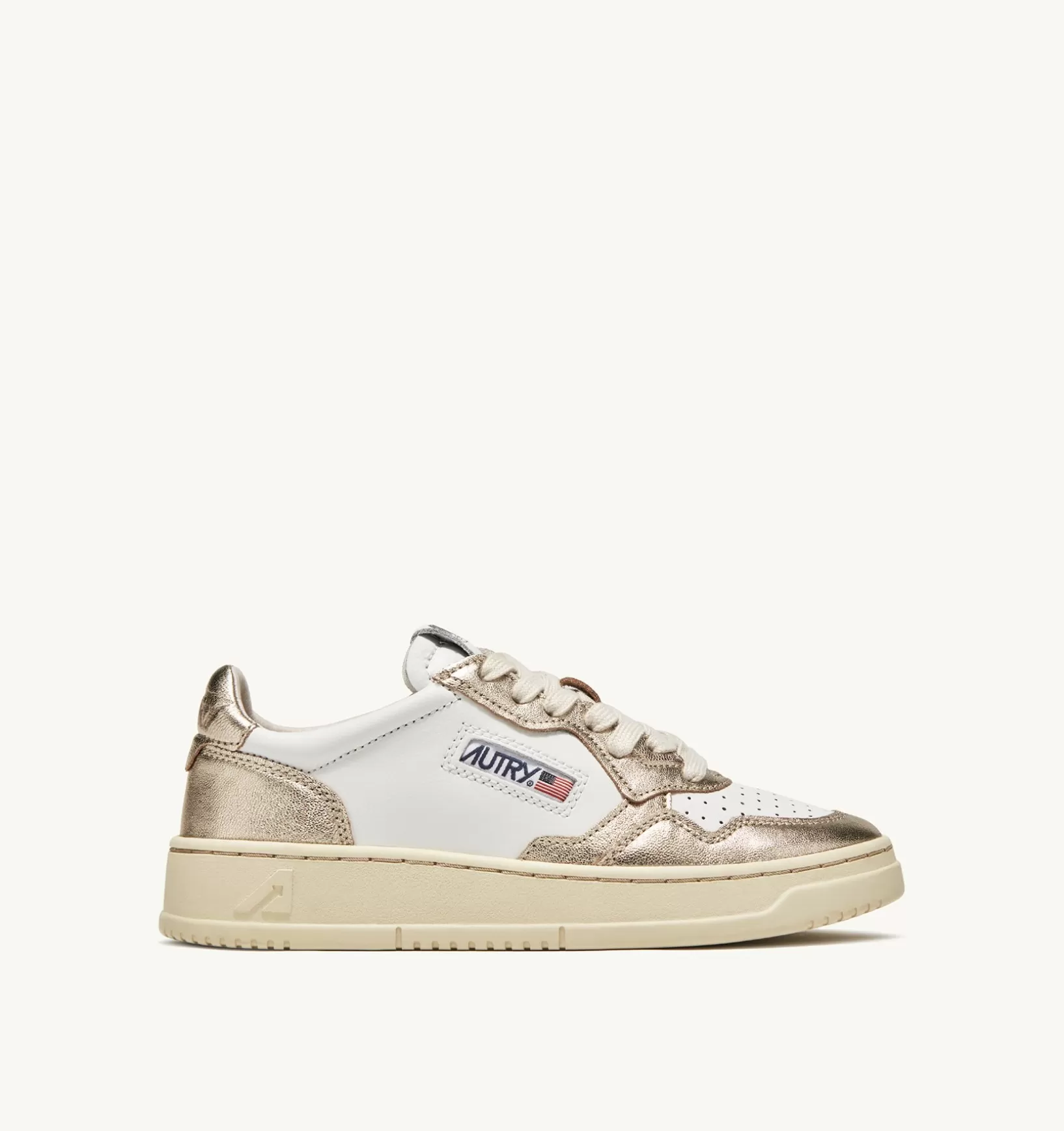 AUTRY Sneakers Medalist Low In Pelle Bicolor Bianco E Platinum^Donna Medalist