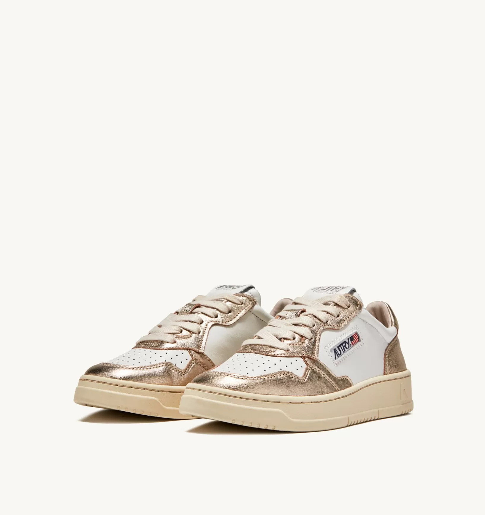 AUTRY Sneakers Medalist Low In Pelle Bicolor Bianco E Platinum^Donna Medalist
