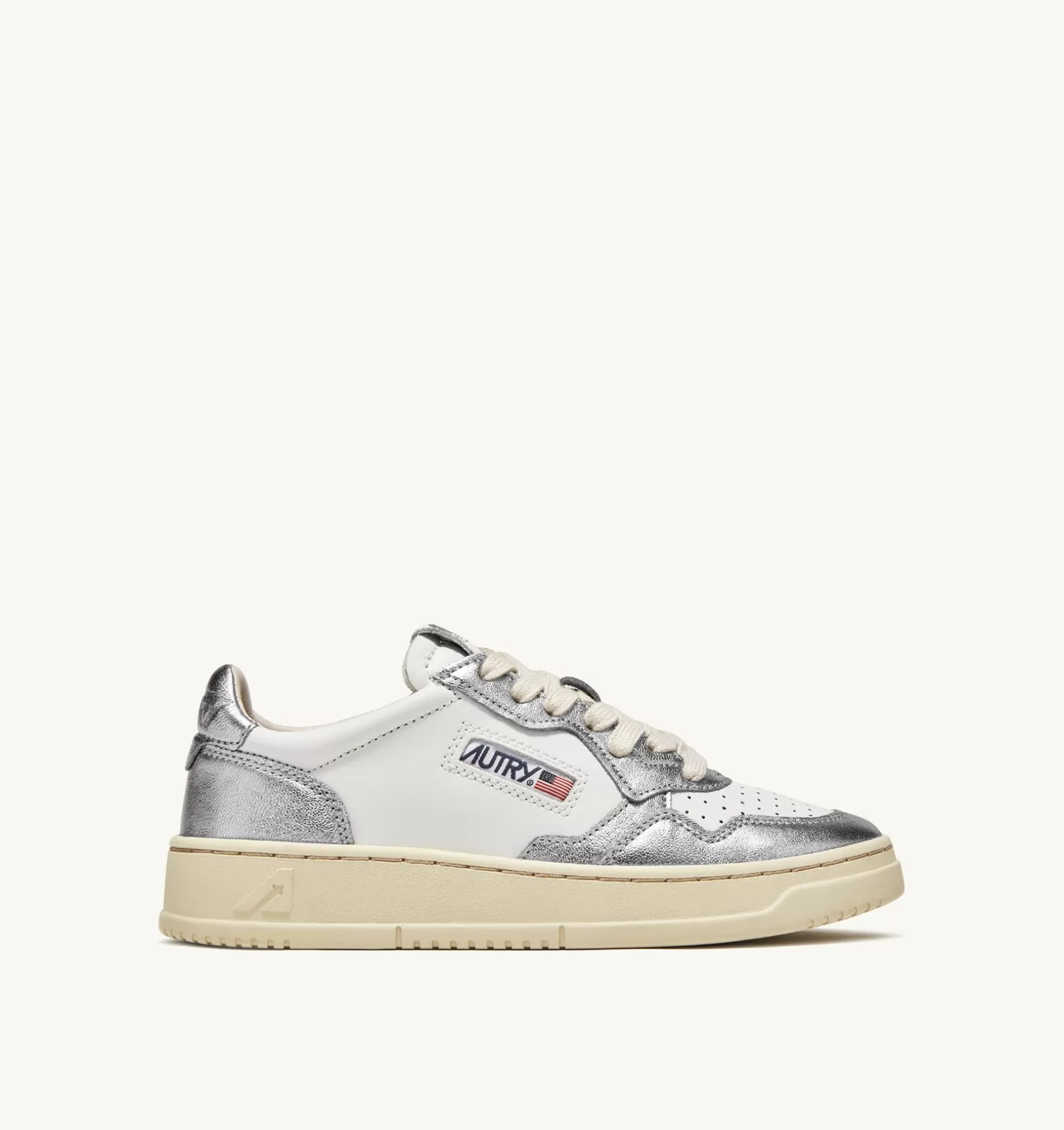 AUTRY Sneakers Medalist Low In Pelle Bicolor Bianco E Silver^Donna Medalist