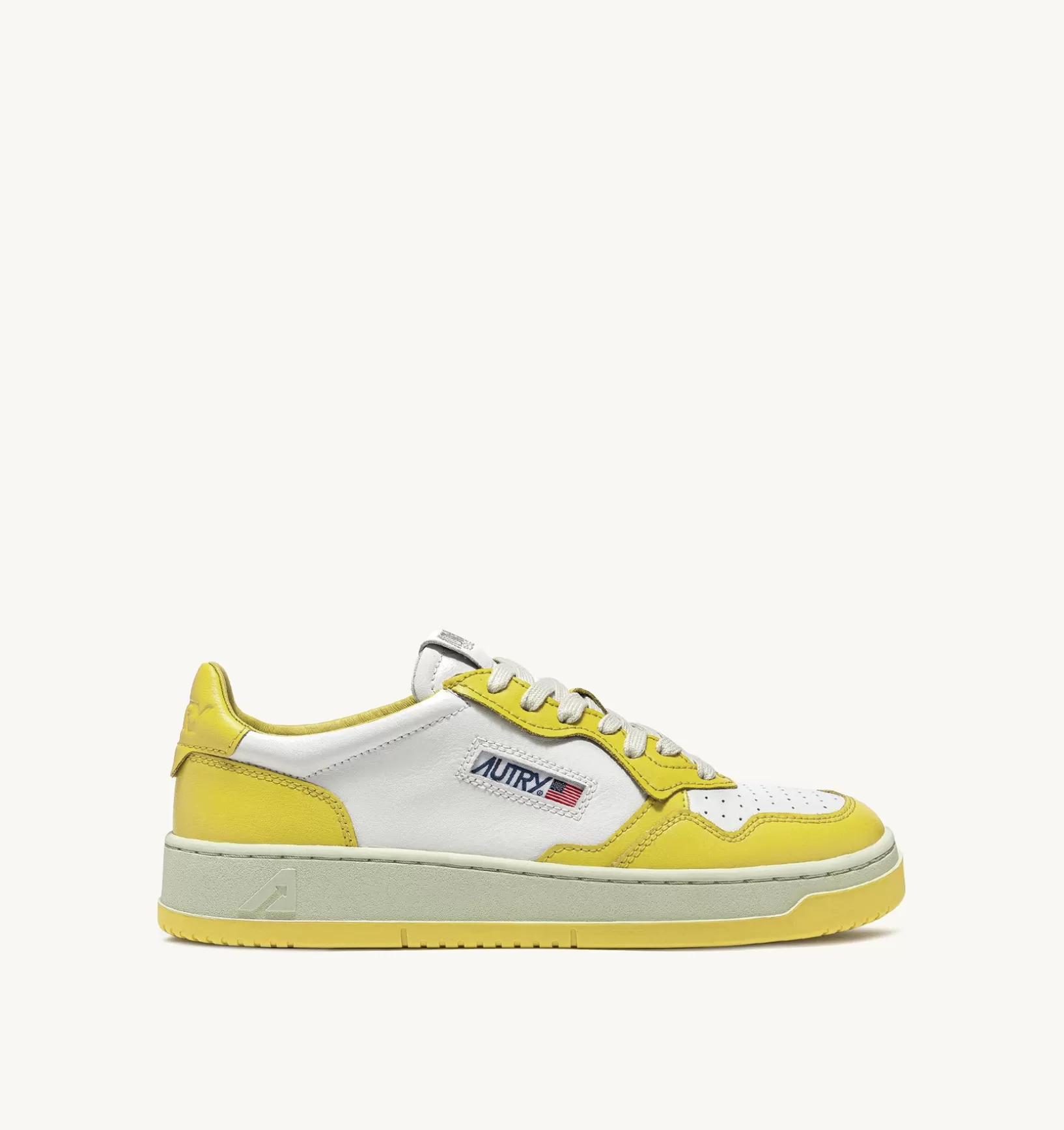 AUTRY Sneakers Medalist Low In Pelle Bicolore Bianco E Giallo^Donna Medalist