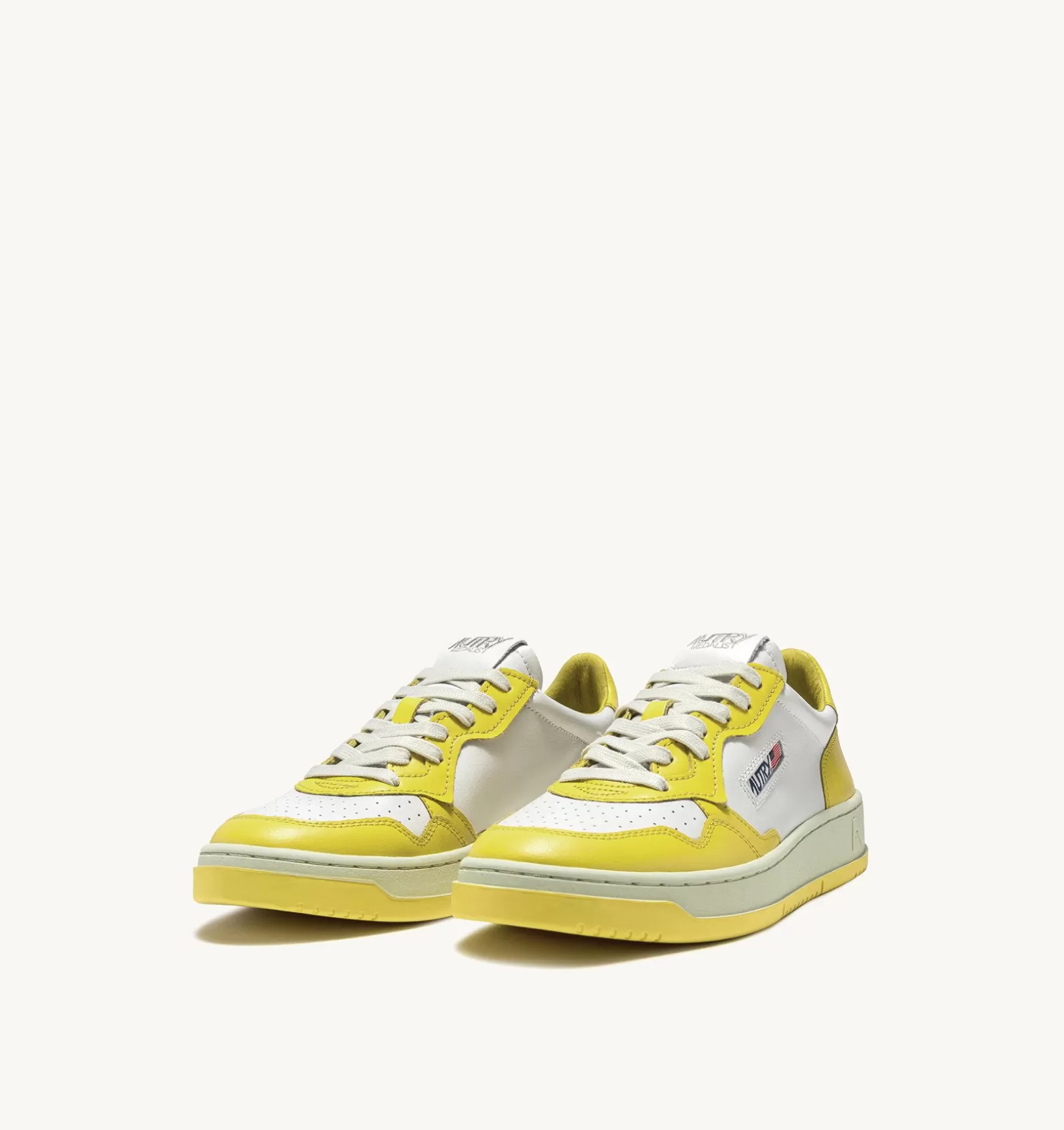 AUTRY Sneakers Medalist Low In Pelle Bicolore Bianco E Giallo^Donna Medalist