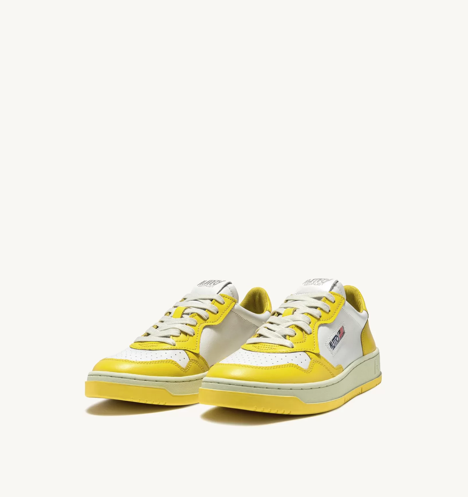 AUTRY Sneakers Medalist Low In Pelle Bicolore Bianco E Giallo^Donna Medalist