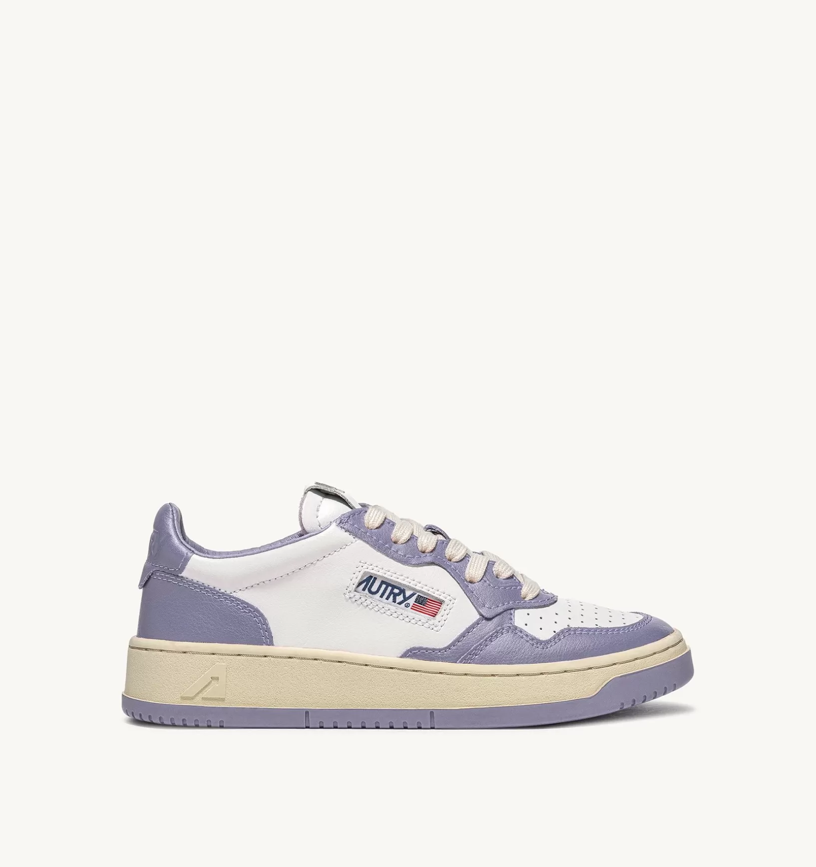 AUTRY Sneakers Medalist Low In Pelle Bicolore Bianco E Lavender^Uomo Medalist