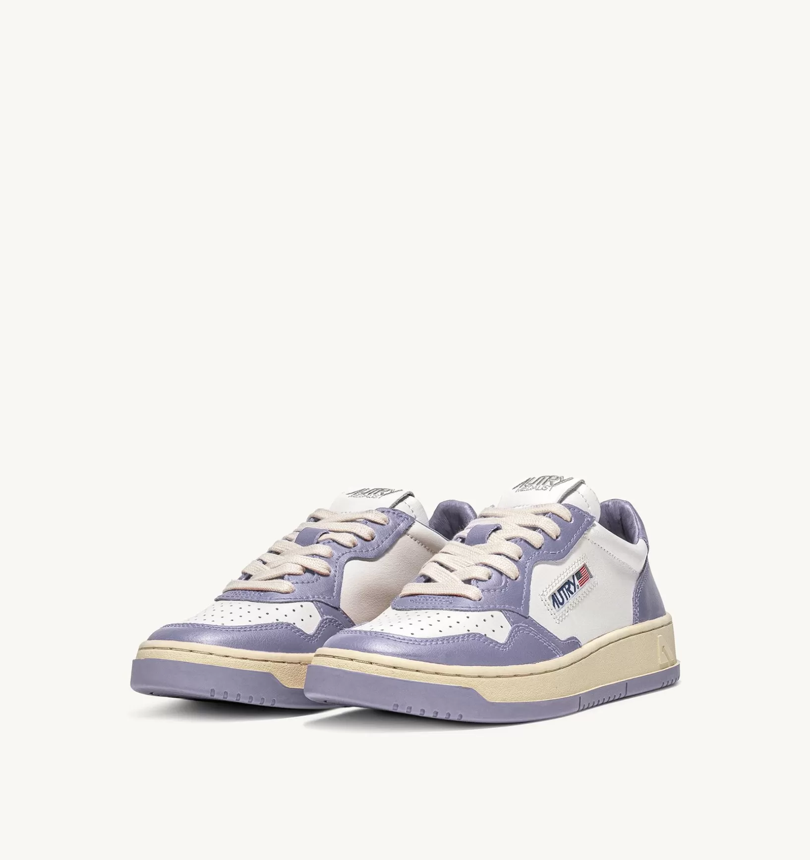 AUTRY Sneakers Medalist Low In Pelle Bicolore Bianco E Lavender^Donna Medalist