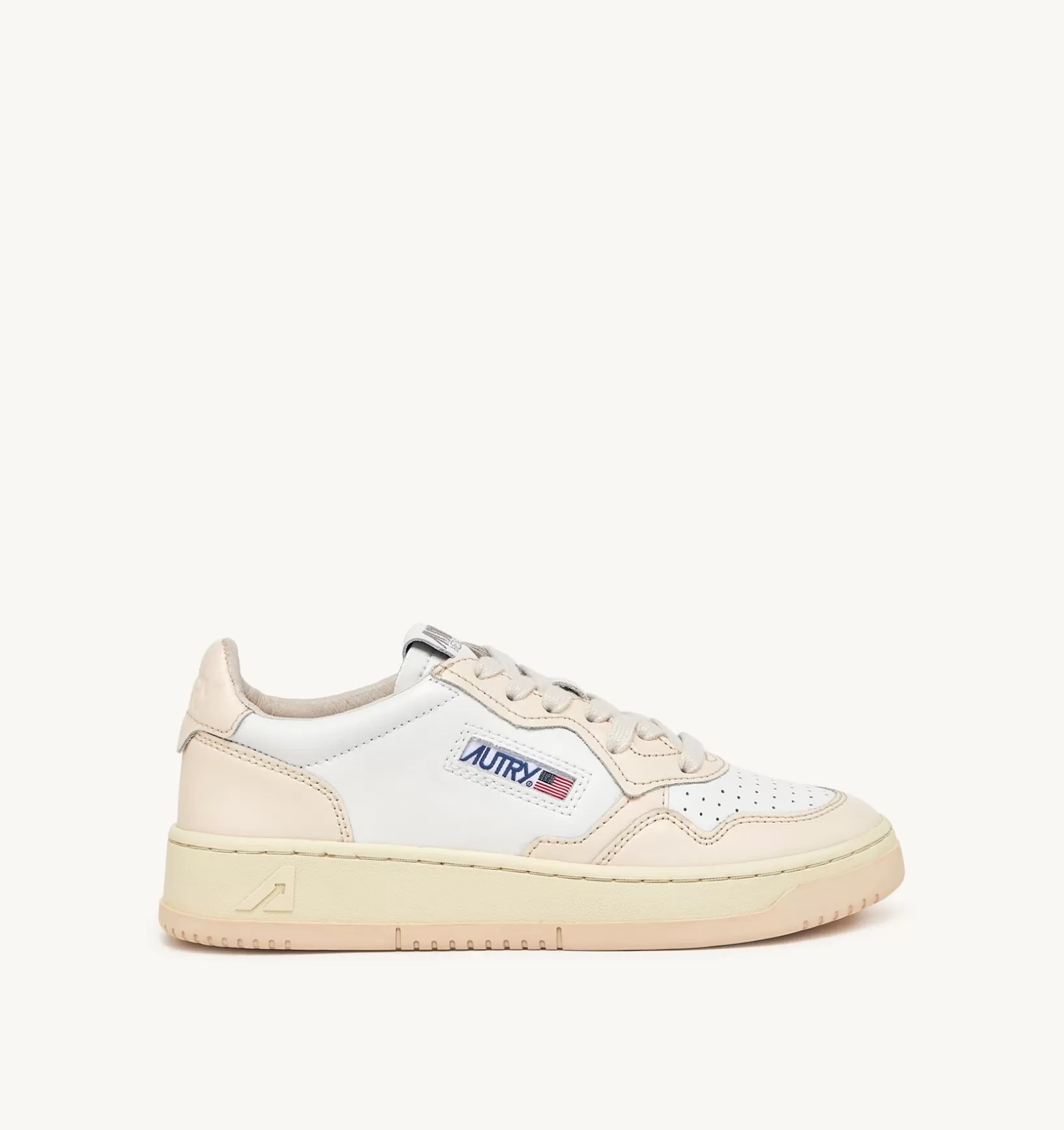 AUTRY Sneakers Medalist Low In Pelle Bicolore Bianco E Rosa^Donna Medalist