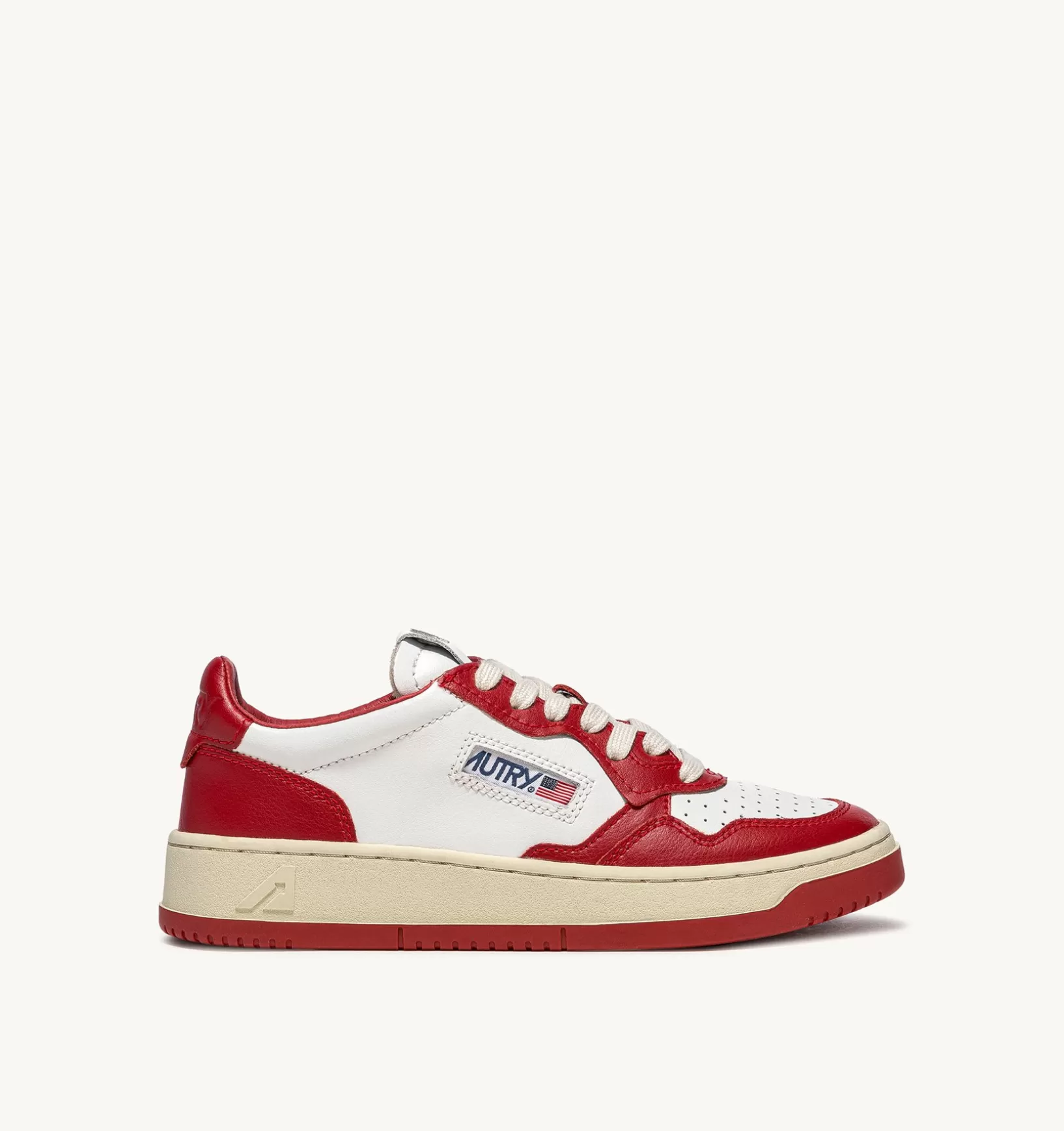 AUTRY Sneakers Medalist Low In Pelle Bicolore Bianco E Rosso^Uomo Medalist