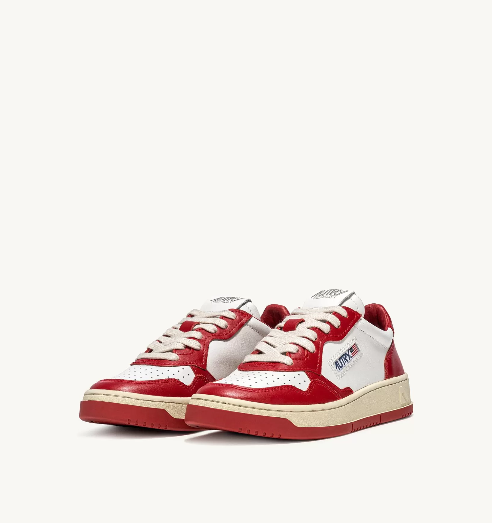 AUTRY Sneakers Medalist Low In Pelle Bicolore Bianco E Rosso^Donna Medalist