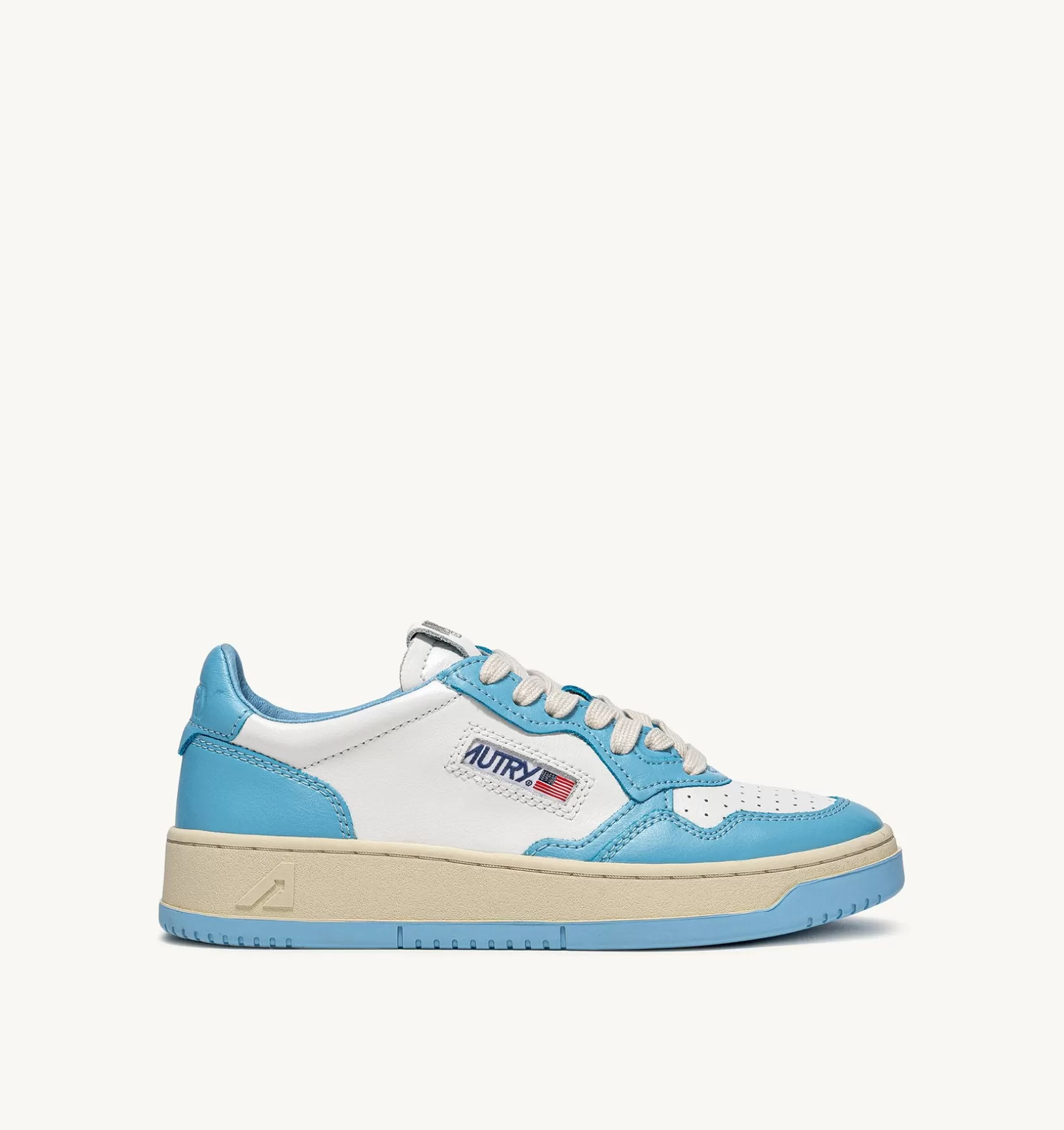 AUTRY Sneakers Medalist Low In Pelle Bicolore Bianco E Sea^Uomo Medalist