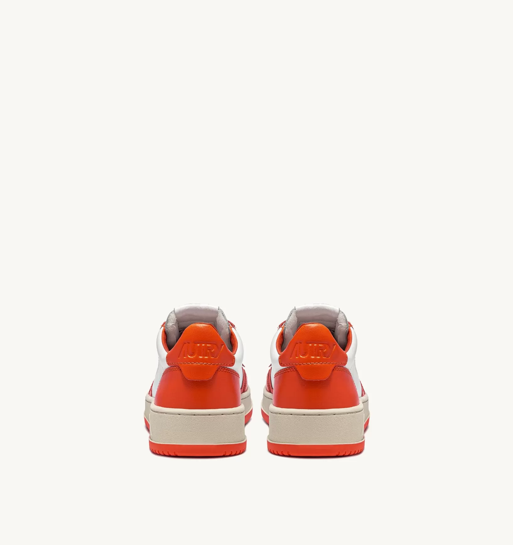 AUTRY Sneakers Medalist Low In Pelle Bicolore Bianco E Tangerine^Uomo Medalist