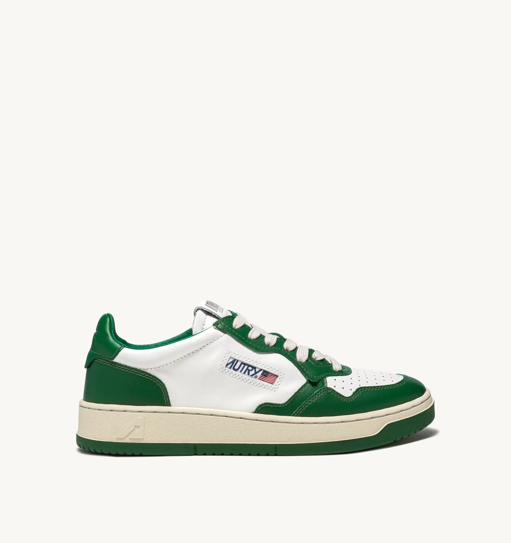 AUTRY Sneakers Medalist Low In Pelle Bicolore Bianco E Verde^Uomo Medalist
